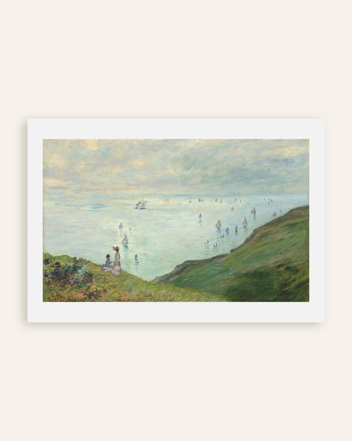 Poster Kliffen bij Pourville (1882) van Claude Monet, miniatuur