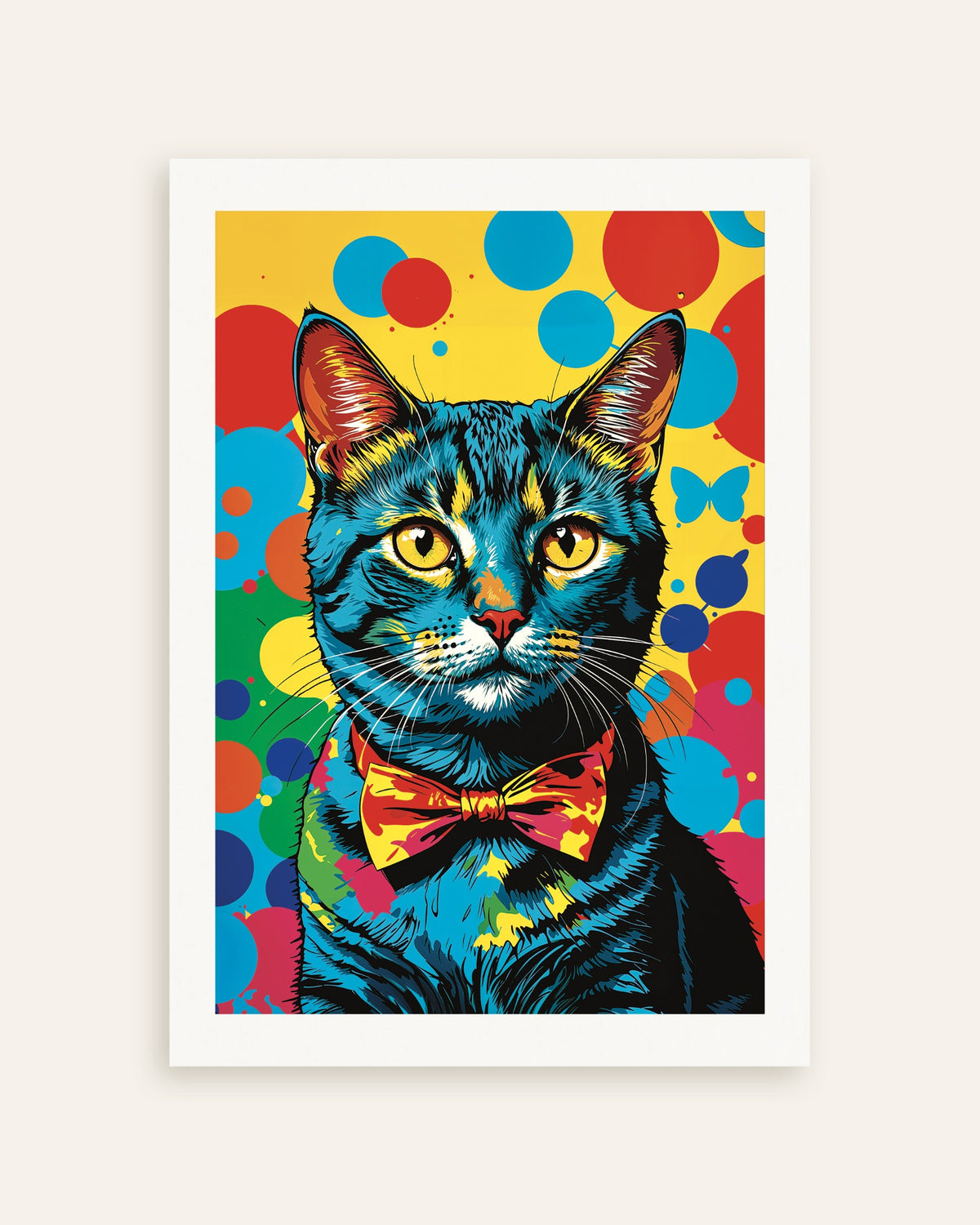 Poster van Kleurrijke kattenposter, als miniatuur