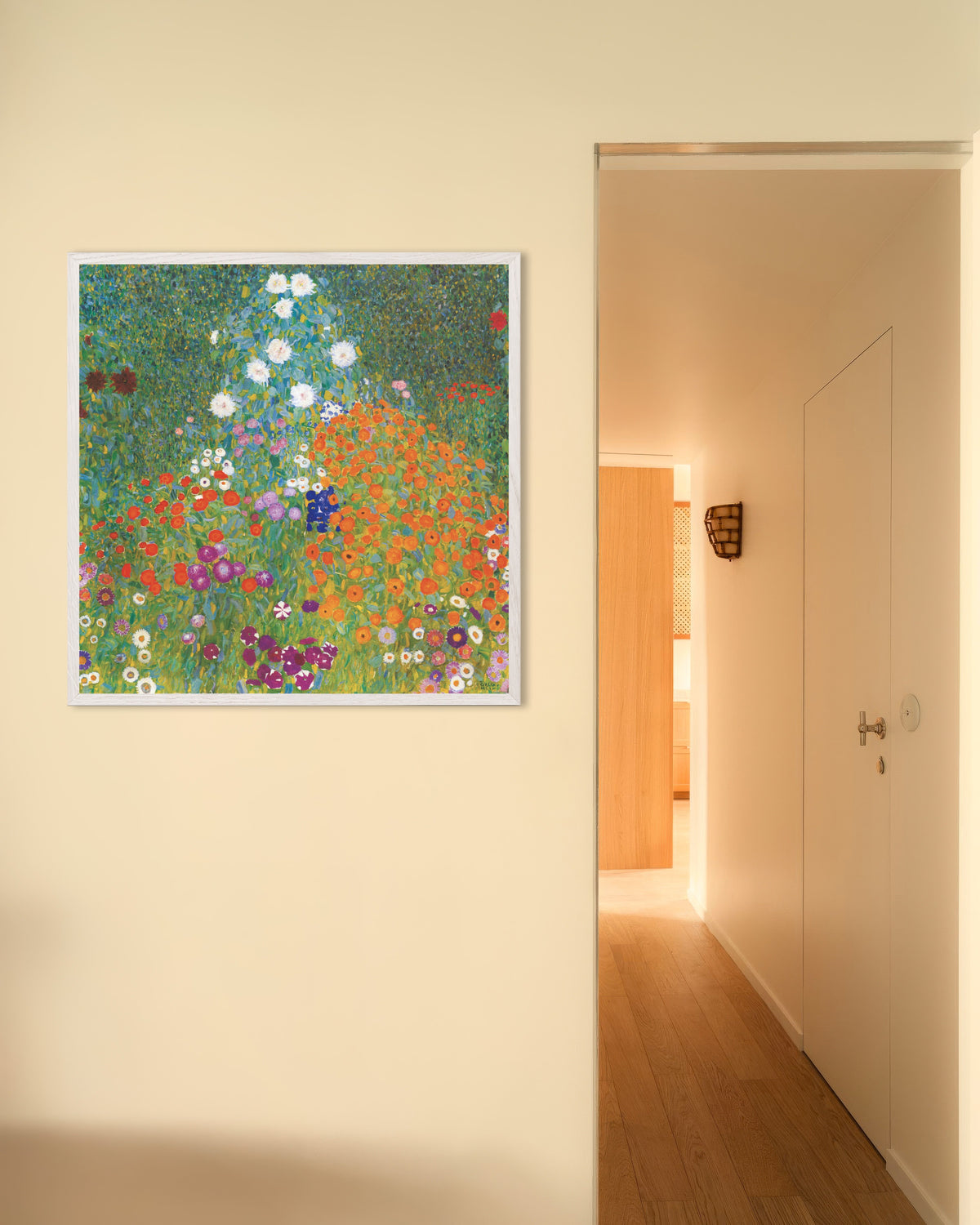 Poster Boerentuin (1905–1907) van Gustav Klimt met witte houten lijst