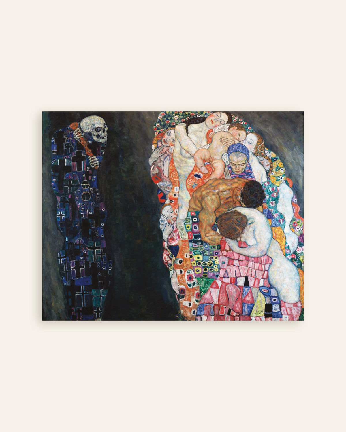 Poster van Dood en leven (1910–1915) van Gustav Klimt, thumbnail