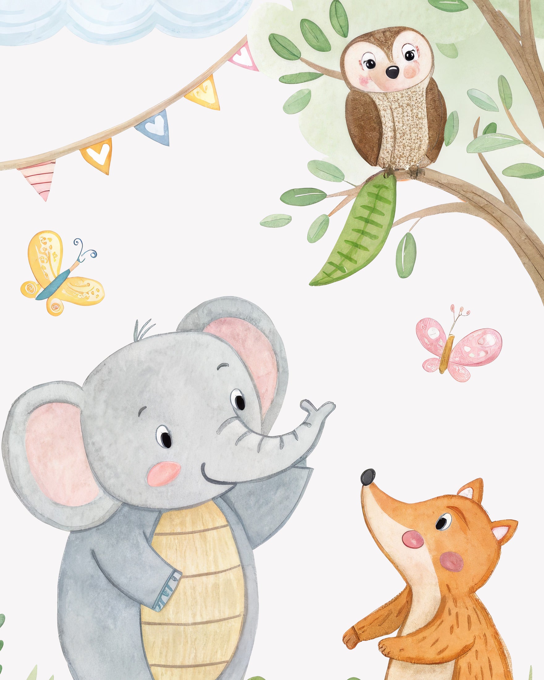 Verjaardagsfeest Dieren Poster - Kinderkamer Verjaardagsdecoratie