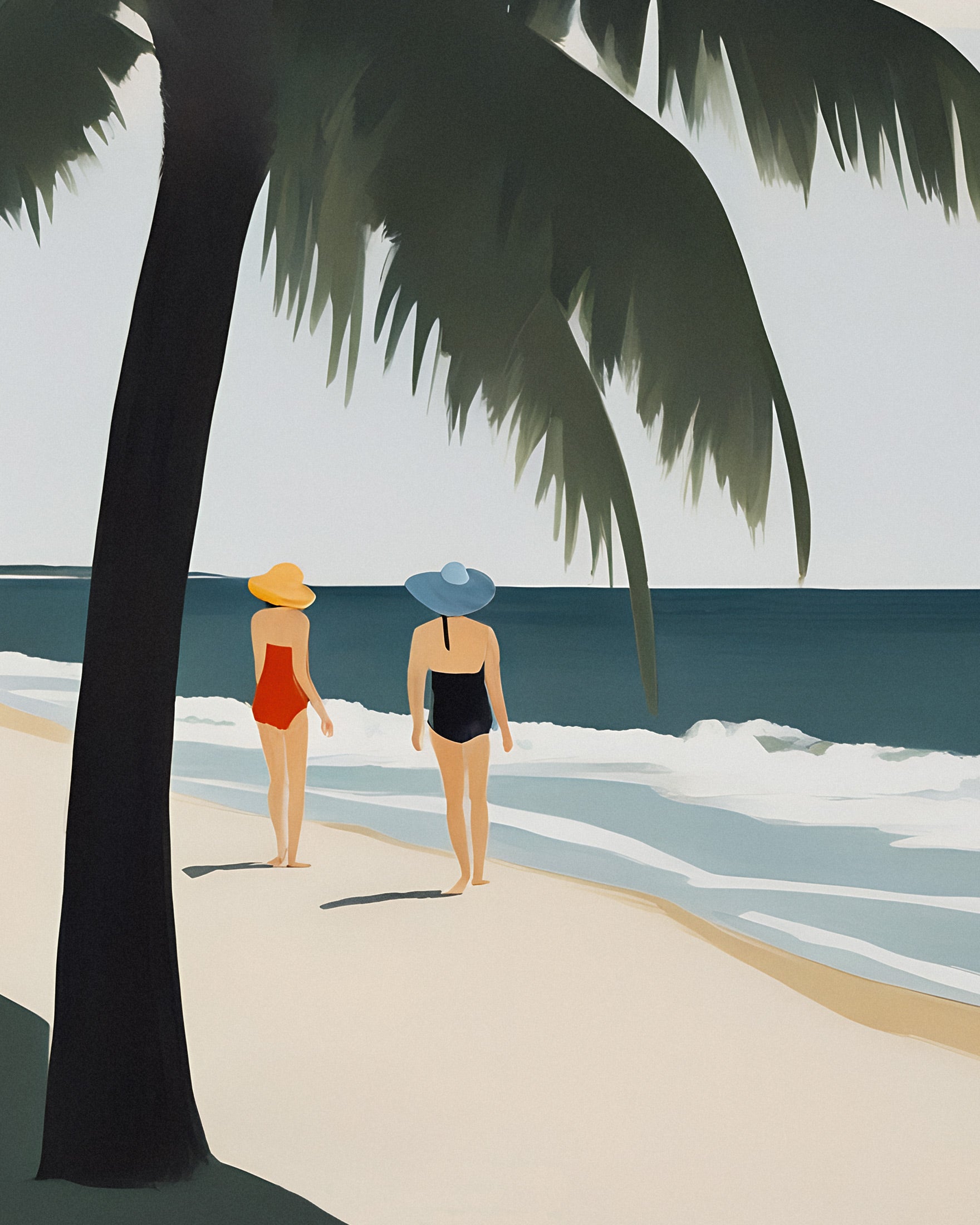 Émilie & Natacha op het Strand - Tropisch Paradijs Poster