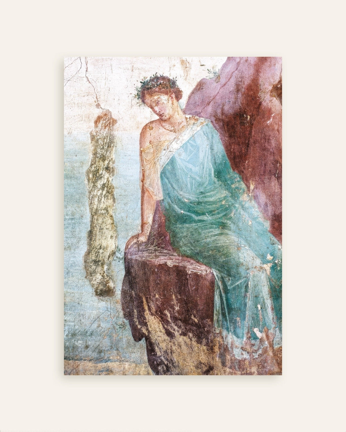 Poster met detail van het fresco van de val van Icarus uit Pompeii