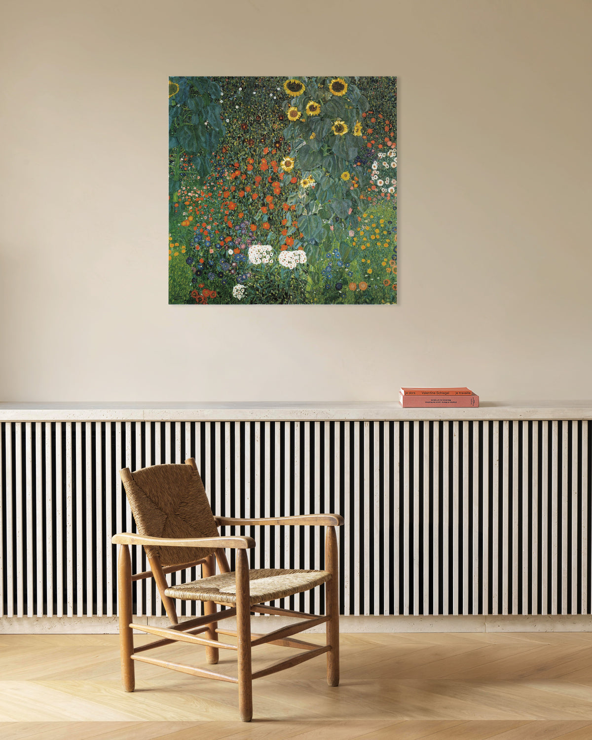 Poster Boerentuin met zonnebloemen (1907) van Gustav Klimt