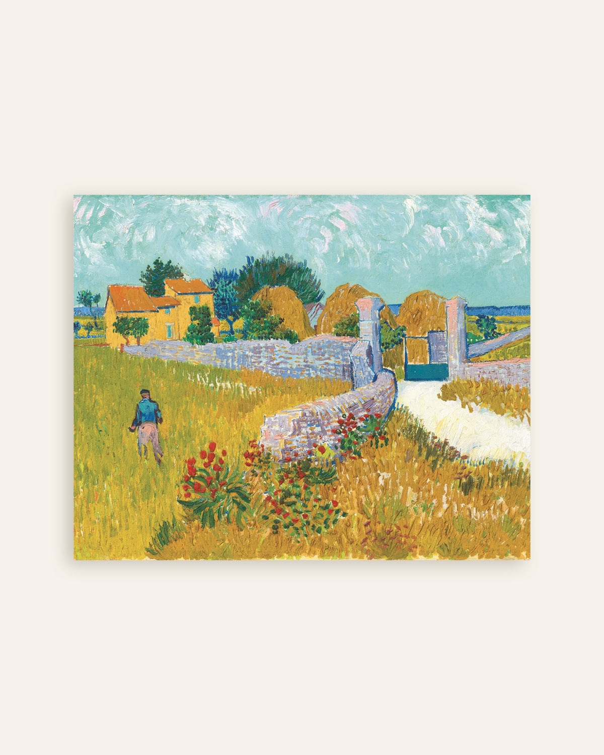 Poster van Boerderij in de Provence (1888) van Vincent van Gogh, miniatuur