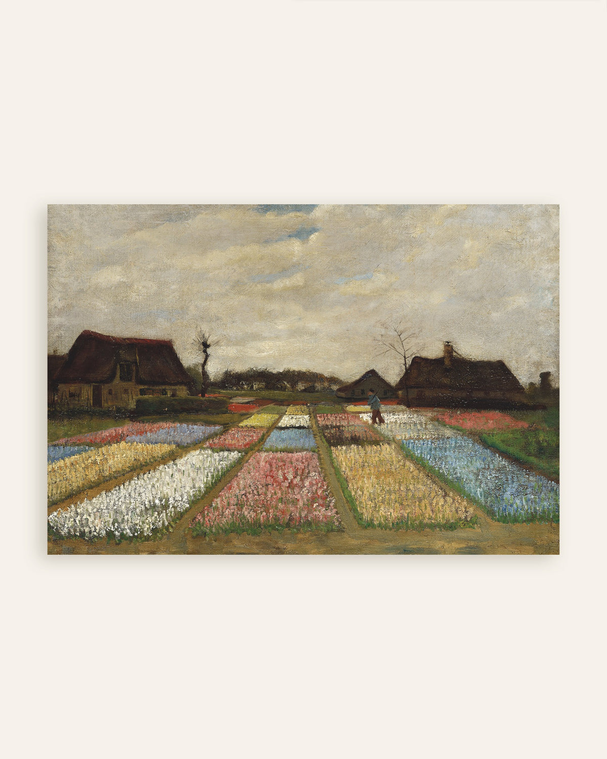 Poster van Bloembedden in Holland (ca. 1883) van Vincent van Gogh, miniatuur