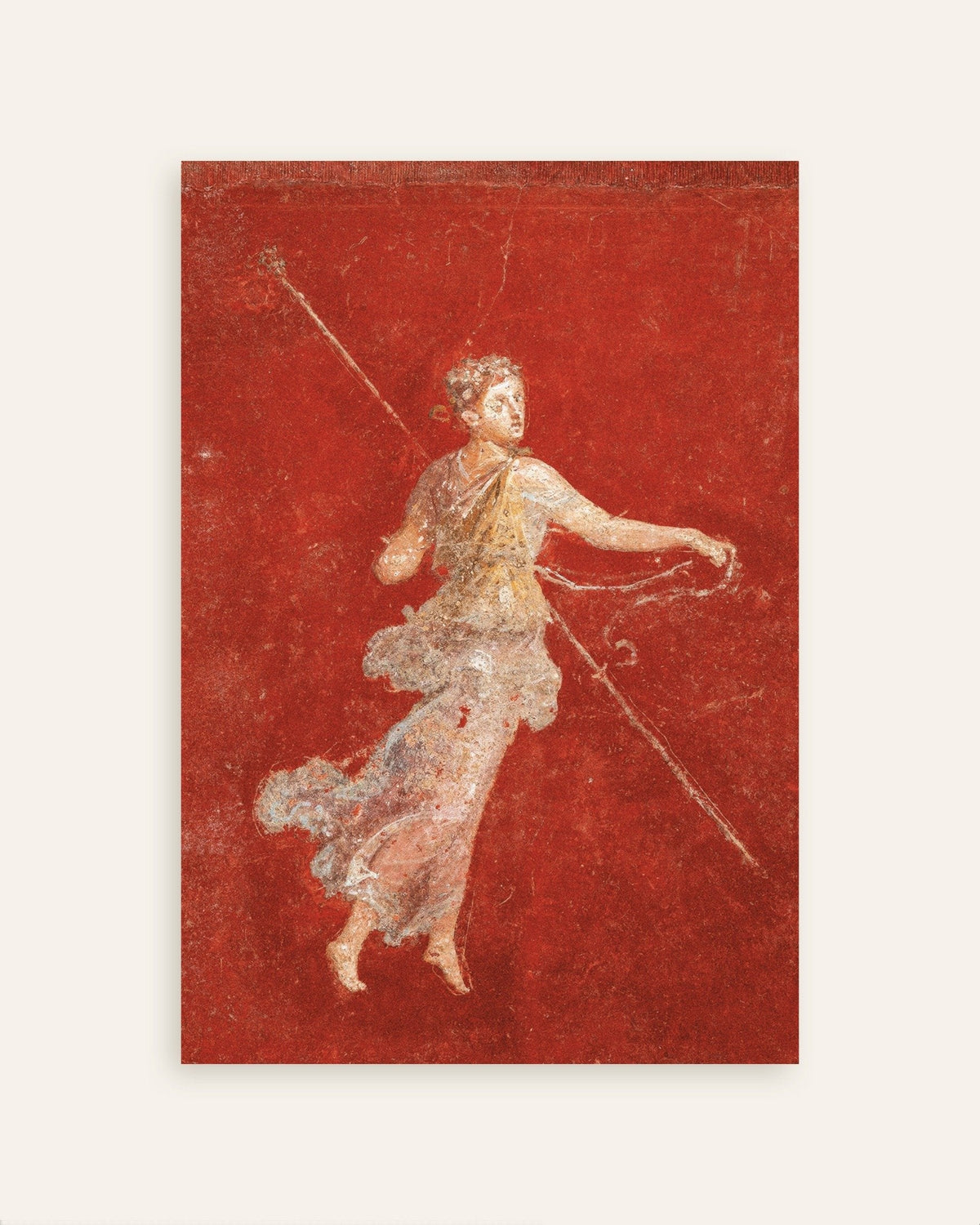 Poster van het fresco van de vliegende maenade uit Pompeii