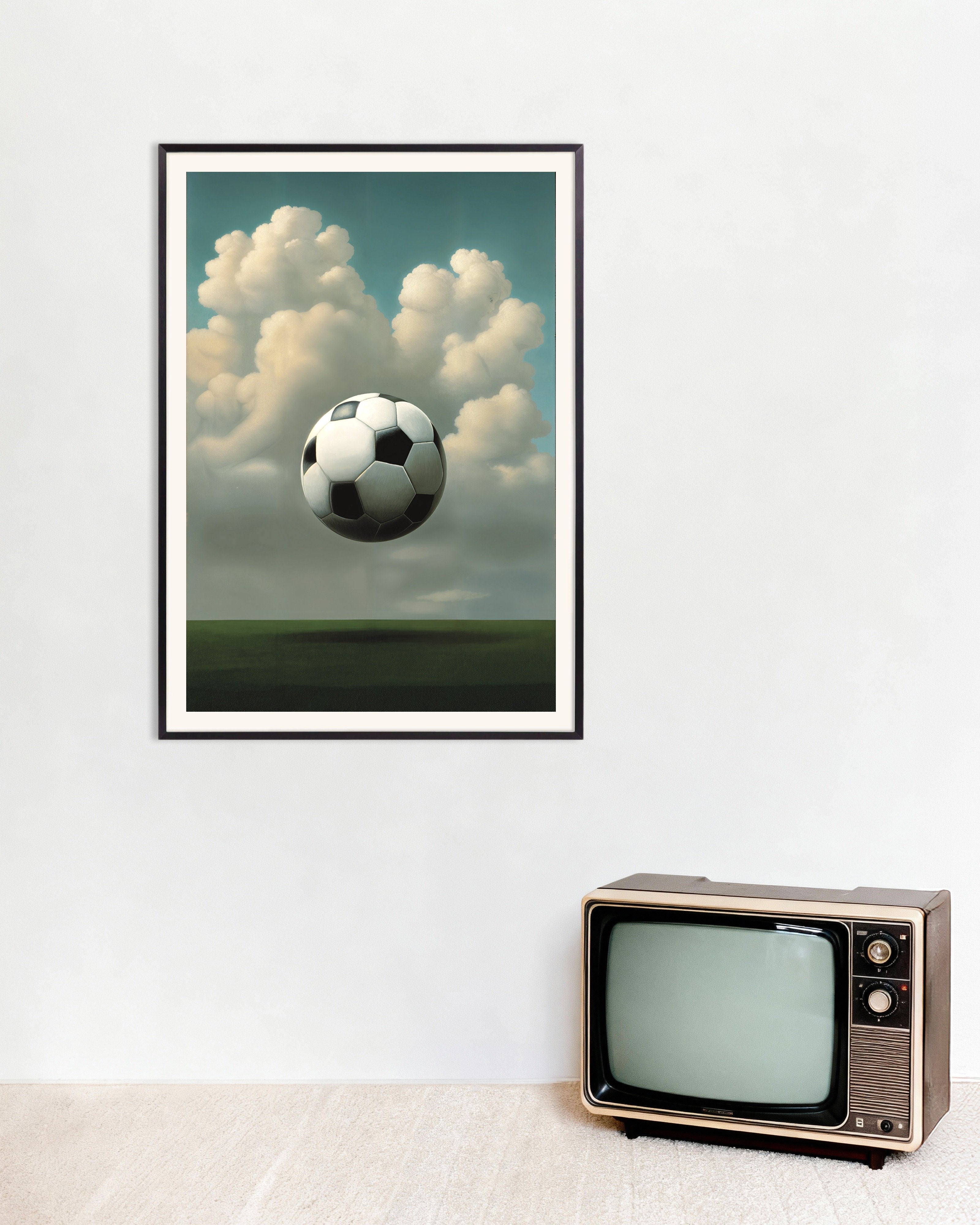 Poster of Football, with metal frame