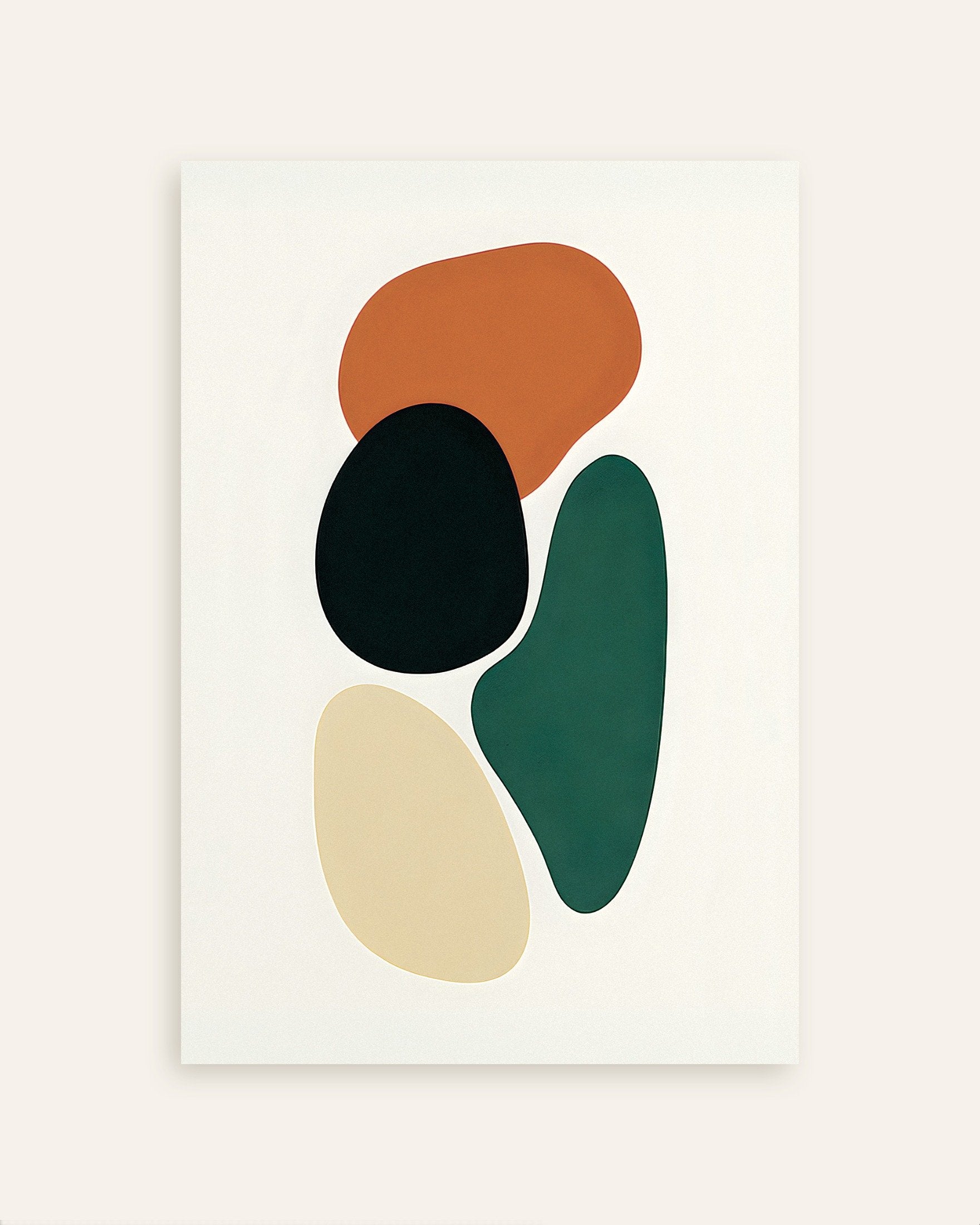 Poster of Four Organic Shapes – Minimalist Abstract Art Print, thumbnail