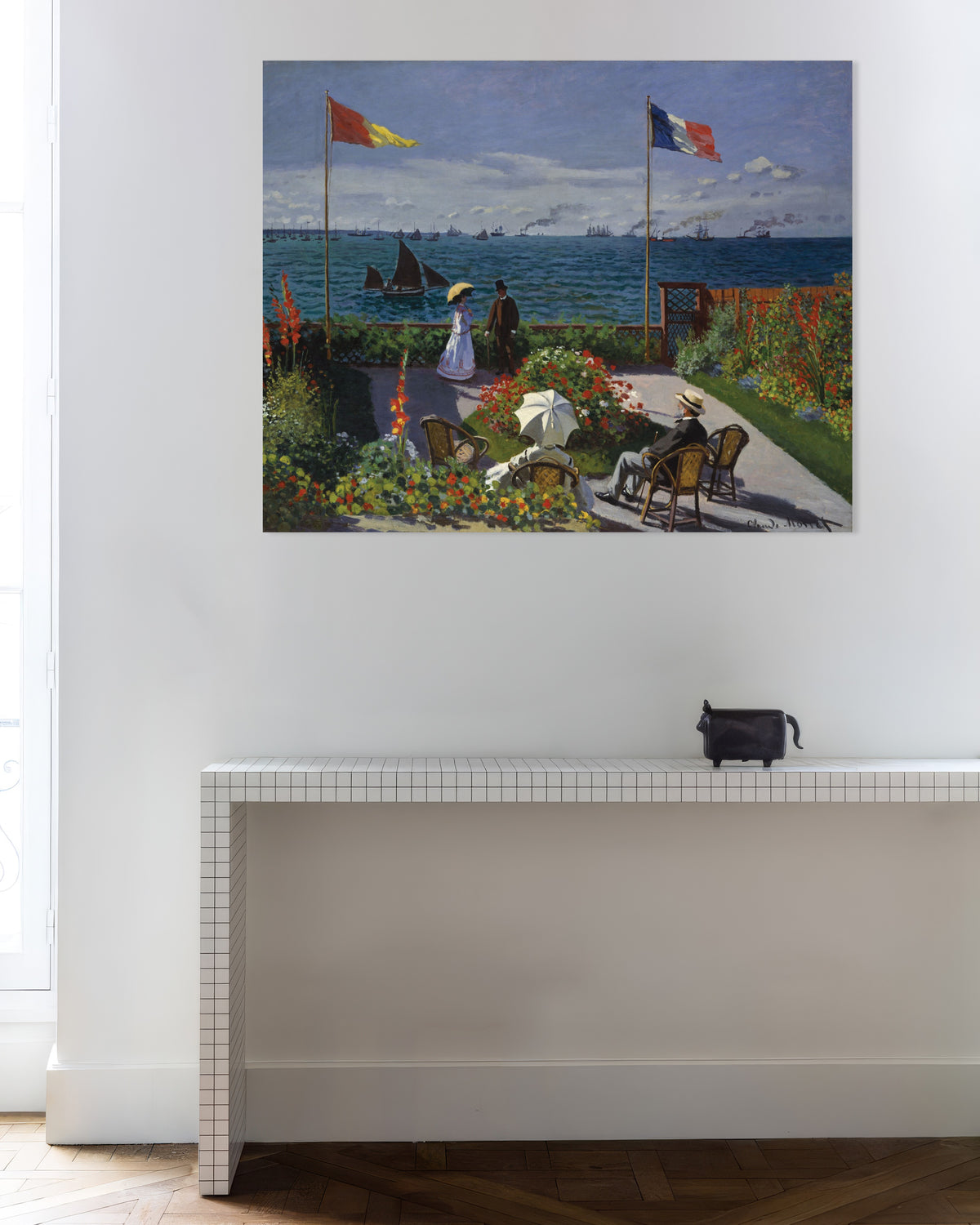 Poster Tuin in Sainte-Adresse (1867) van Claude Monet