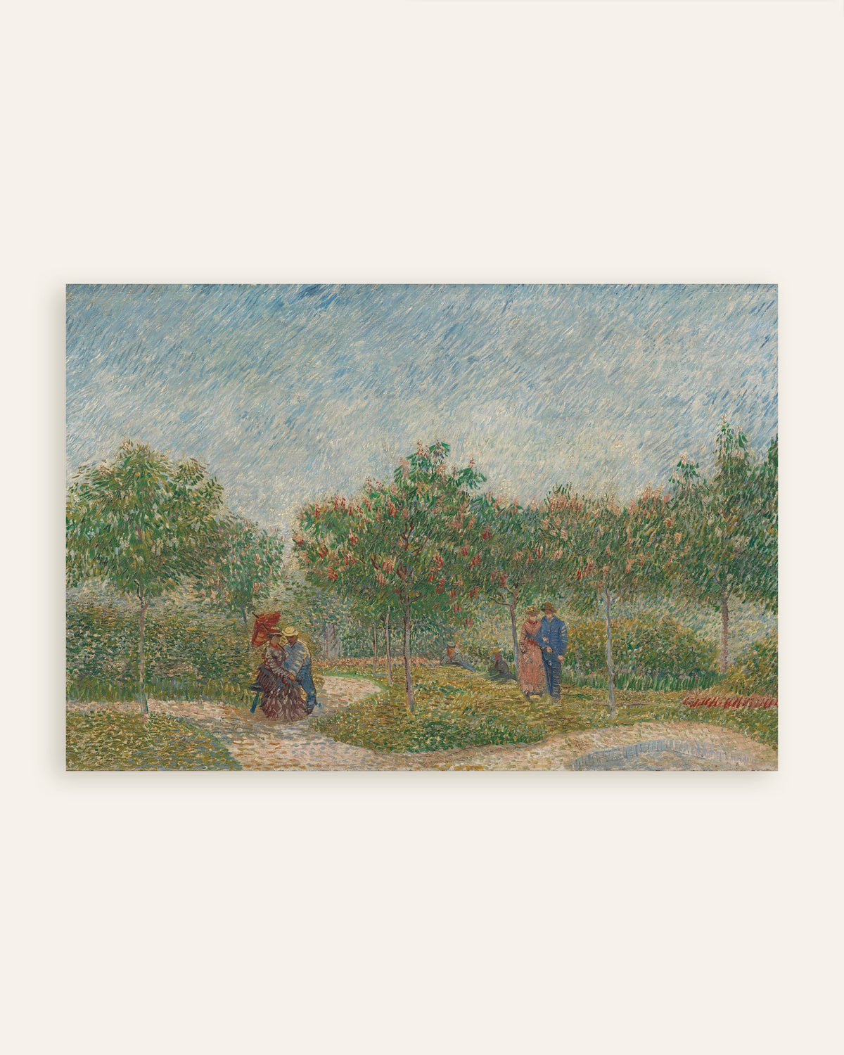 Poster van Tuin met flirterende stelletjes, Square Saint-Pierre (1887) van Vincent van Gogh, miniatuur