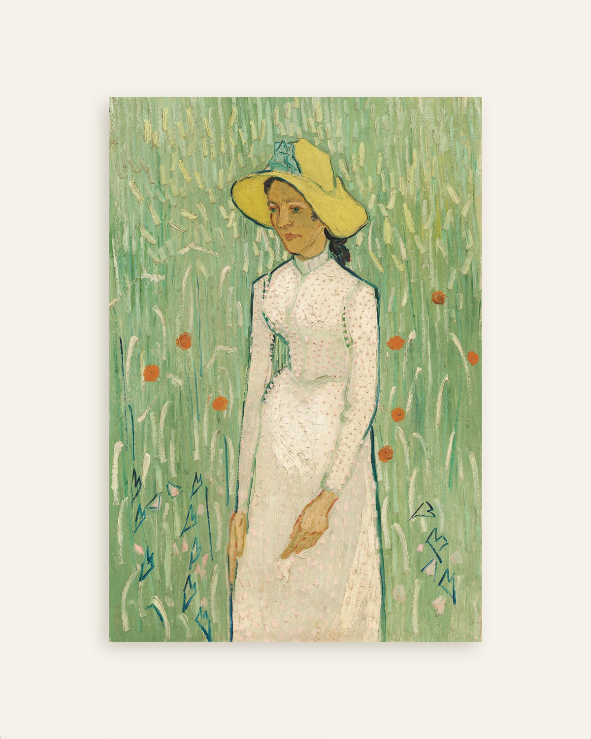 Poster van Meisje in het wit (1890) van Vincent van Gogh, miniatuur
