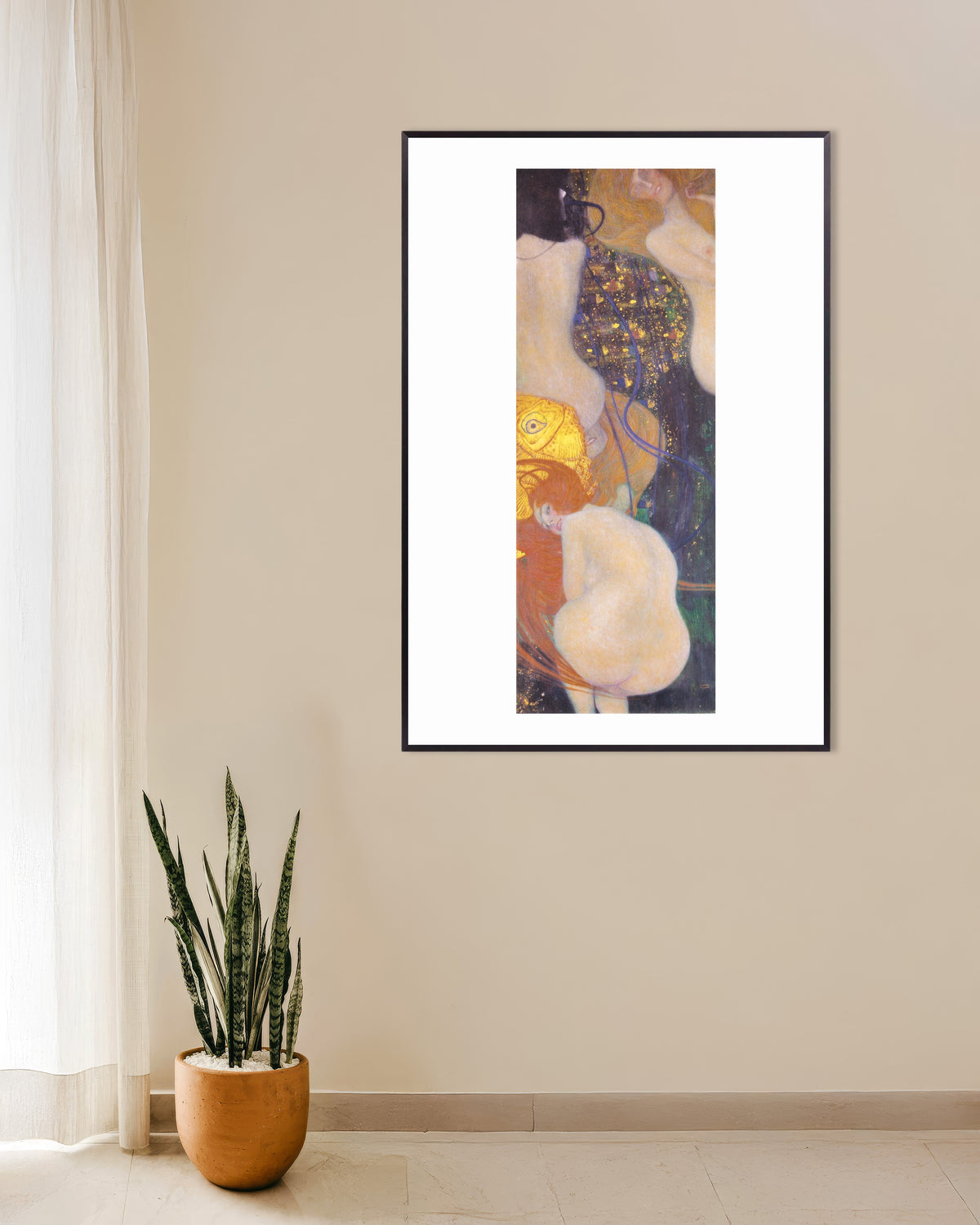 Poster Goudvissen (1901–1902) van Gustav Klimt met metalen lijst