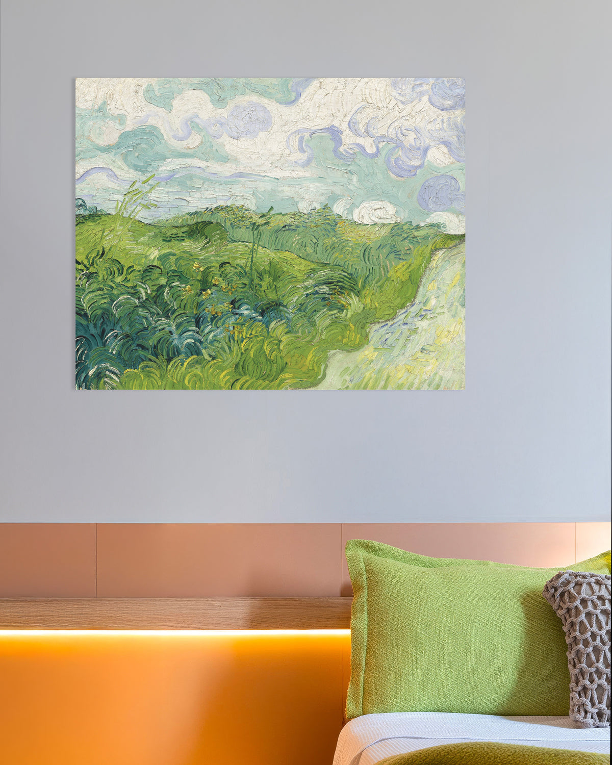 Poster van Groene korenvelden, Auvers (1890) van Vincent van Gogh