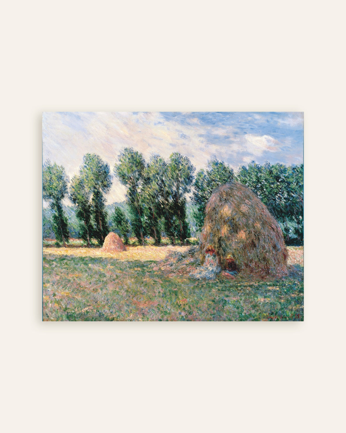 Poster Hooibergen (1885) van Claude Monet, miniatuur