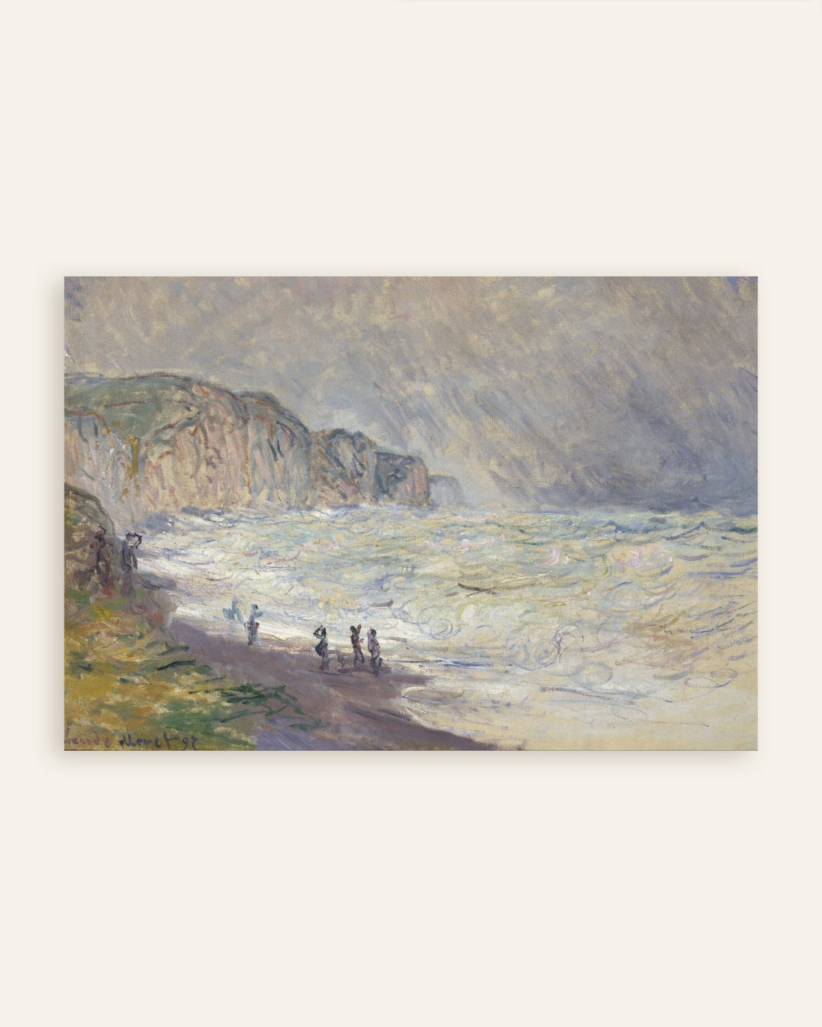 Poster Woeste zee bij Pourville (1897) van Claude Monet, miniatuur