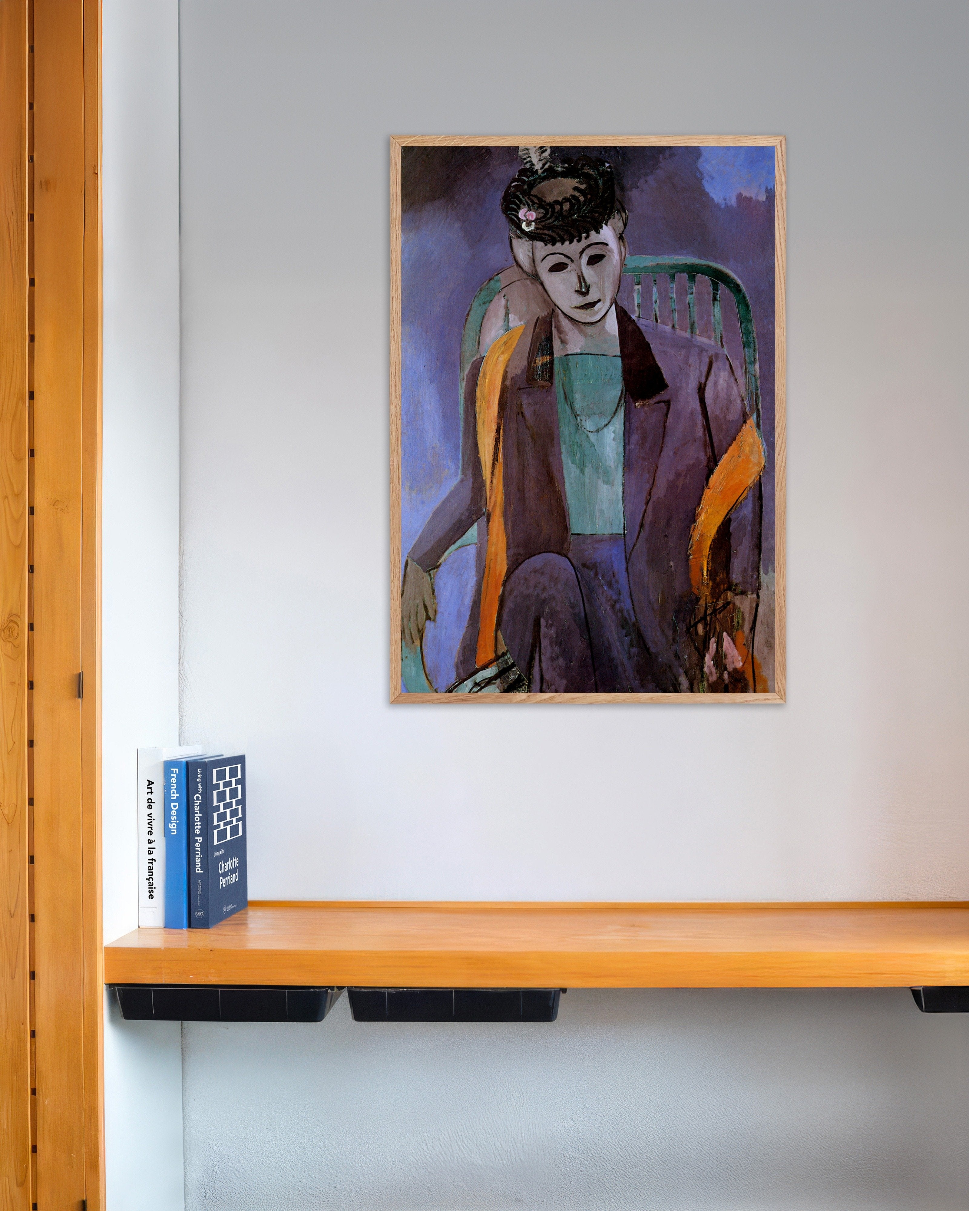 Poster of Henri Matisse Madame Matisse poster (1913), with natural wooden frame