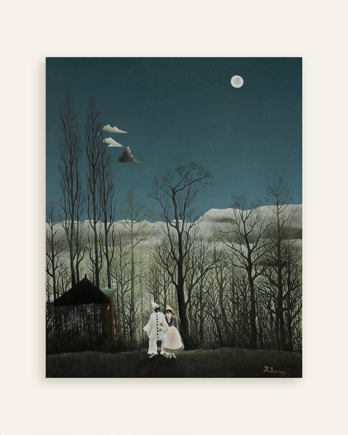 Poster van Henri Rousseau-poster - Een avond op het carnaval (detail), miniatuur