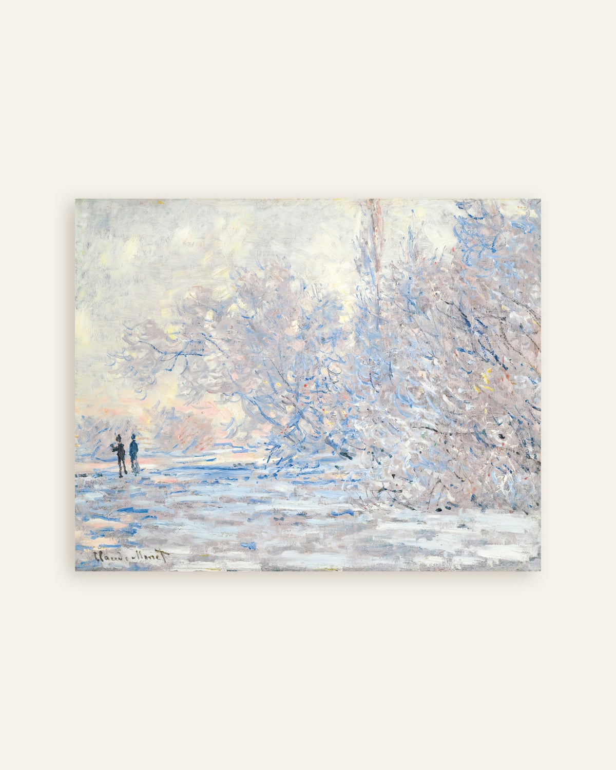 Poster Rijp in Giverny (1885) van Claude Monet, miniatuur