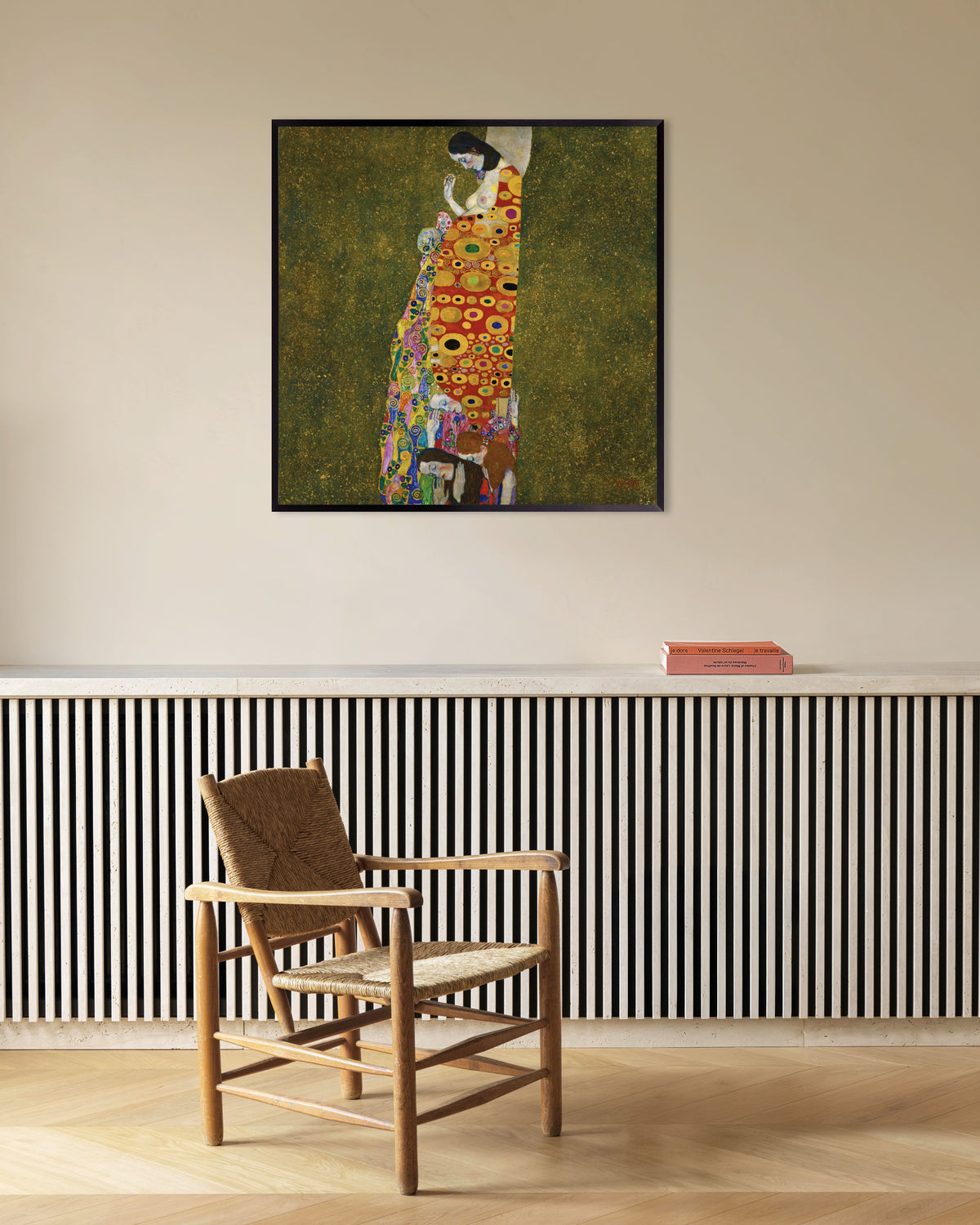 Poster De hoop II (1907–1908) van Gustav Klimt met metalen lijst