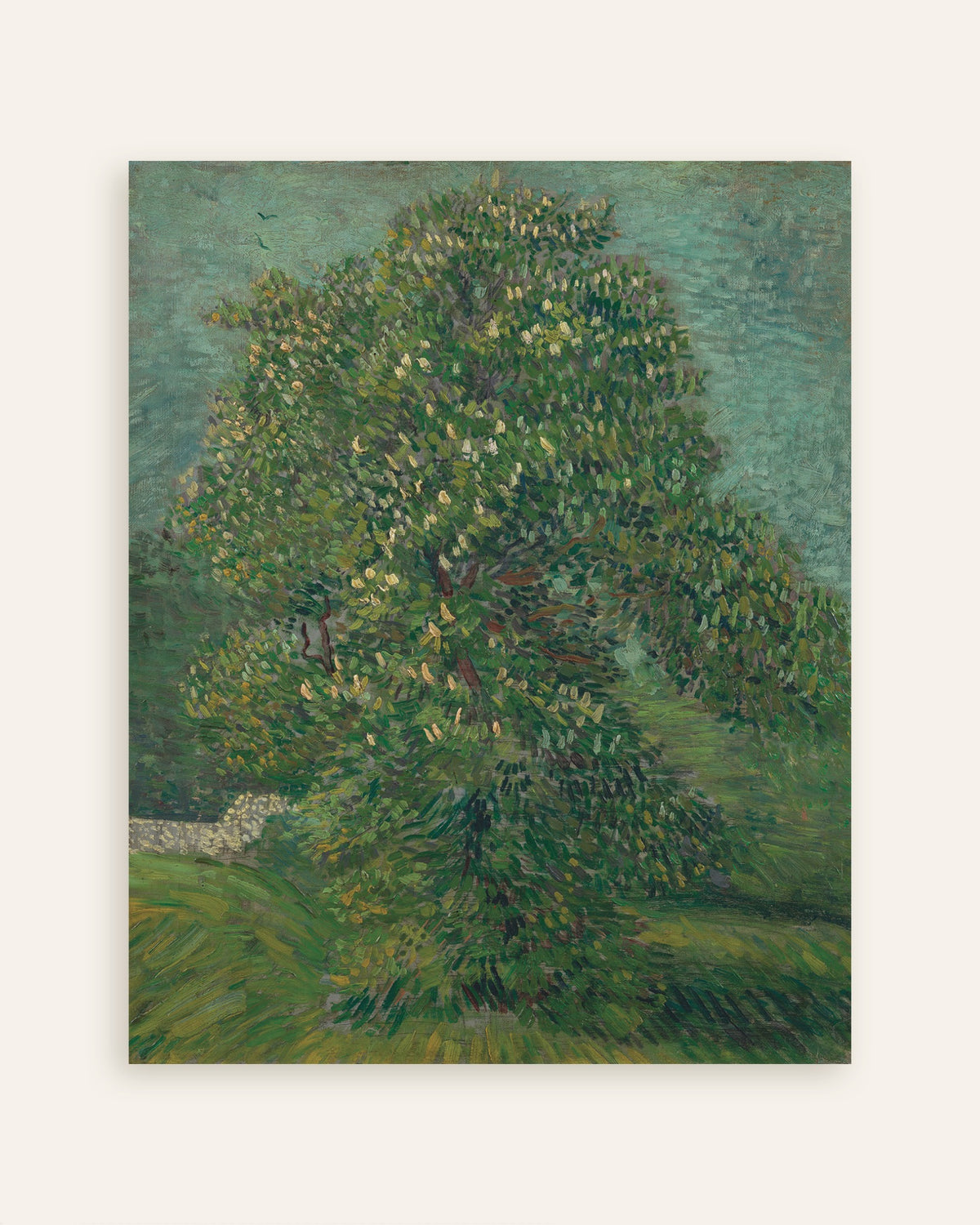 Poster van Paardenkastanje in bloei (1887) van Vincent van Gogh, miniatuur