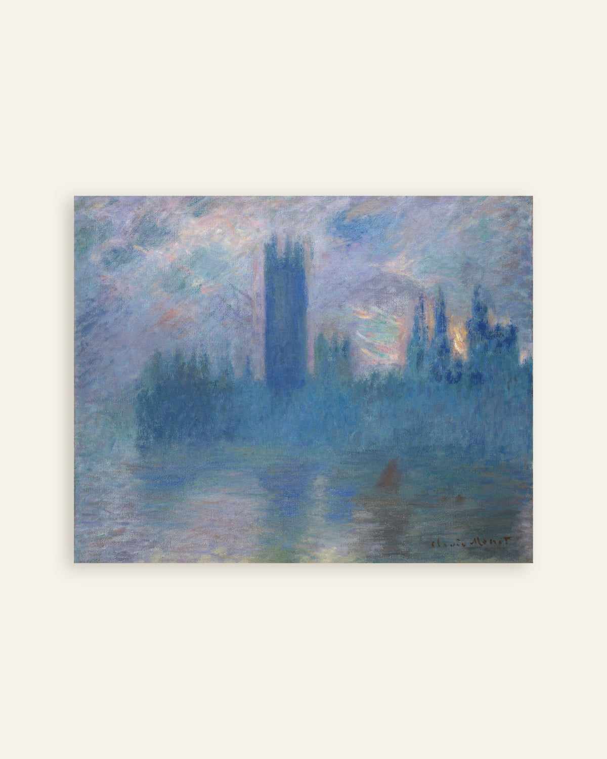 Poster Het parlement in Londen (1900) van Claude Monet, miniatuur
