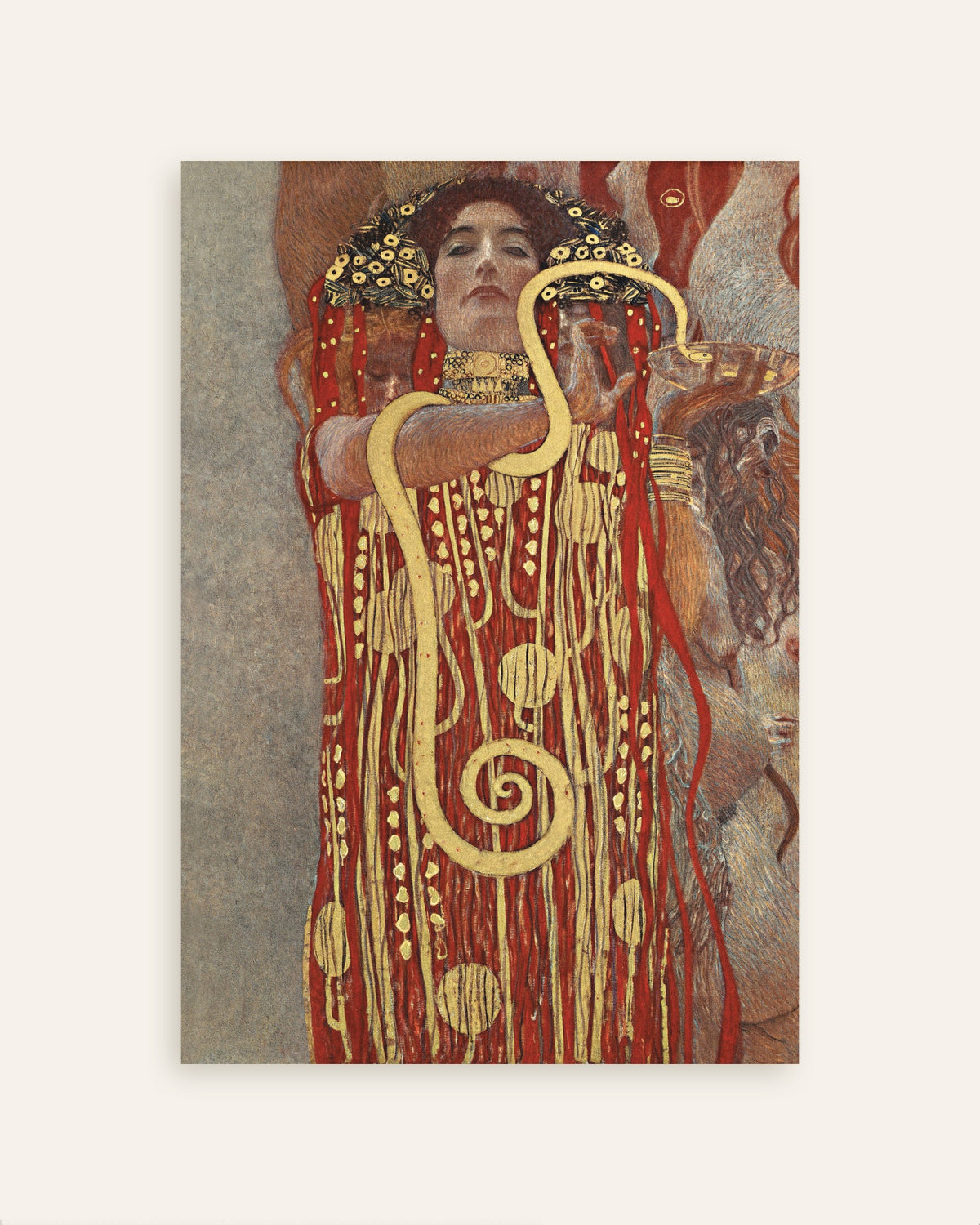 Poster Hygieia, detail van De Geneeskunde (1907) van Gustav Klimt, miniatuur