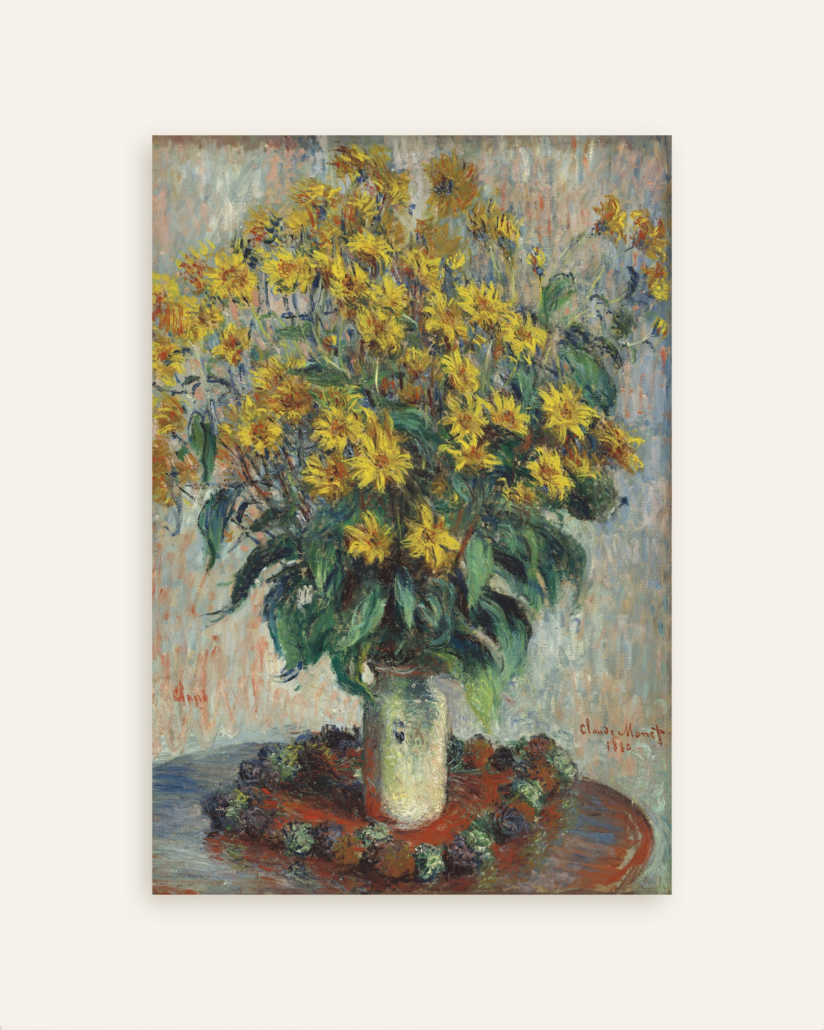 Poster Aardperbloemen (1880) van Claude Monet, miniatuur