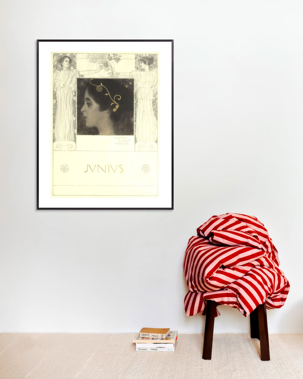 Poster Junius (1896) van Gustav Klimt met metalen lijst