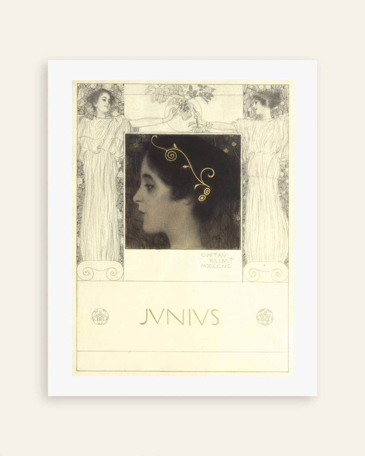 Poster Junius (1896) van Gustav Klimt, miniatuur