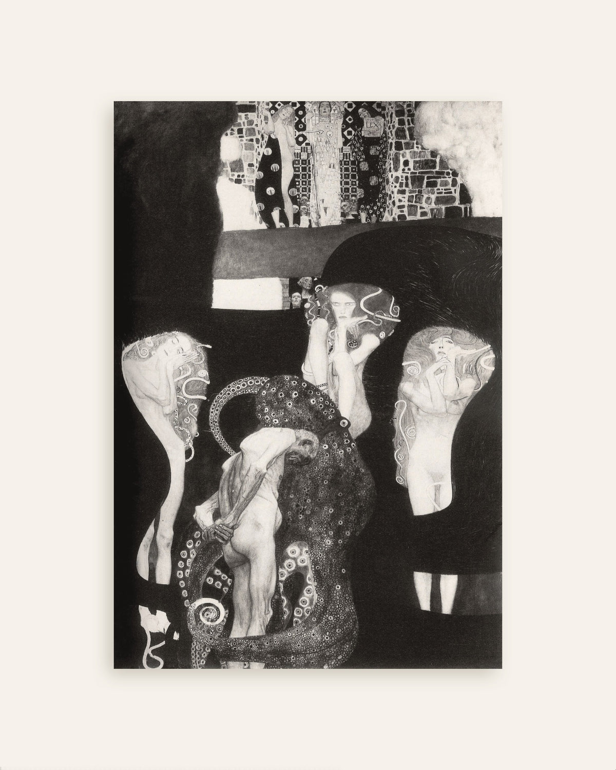 Poster Jurisprudentie (1907) van Gustav Klimt, miniatuur
