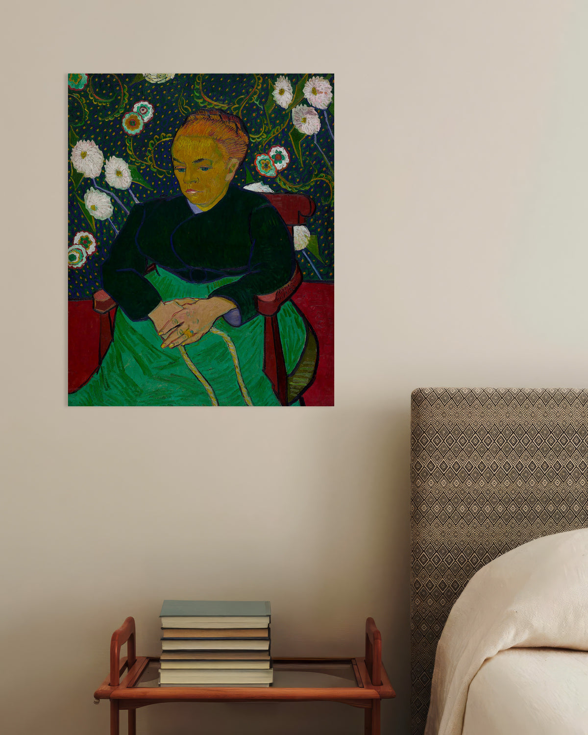 Poster van La Berceuse, Madame Roulin wiegt die Wiege (1889), Vincent van Gogh