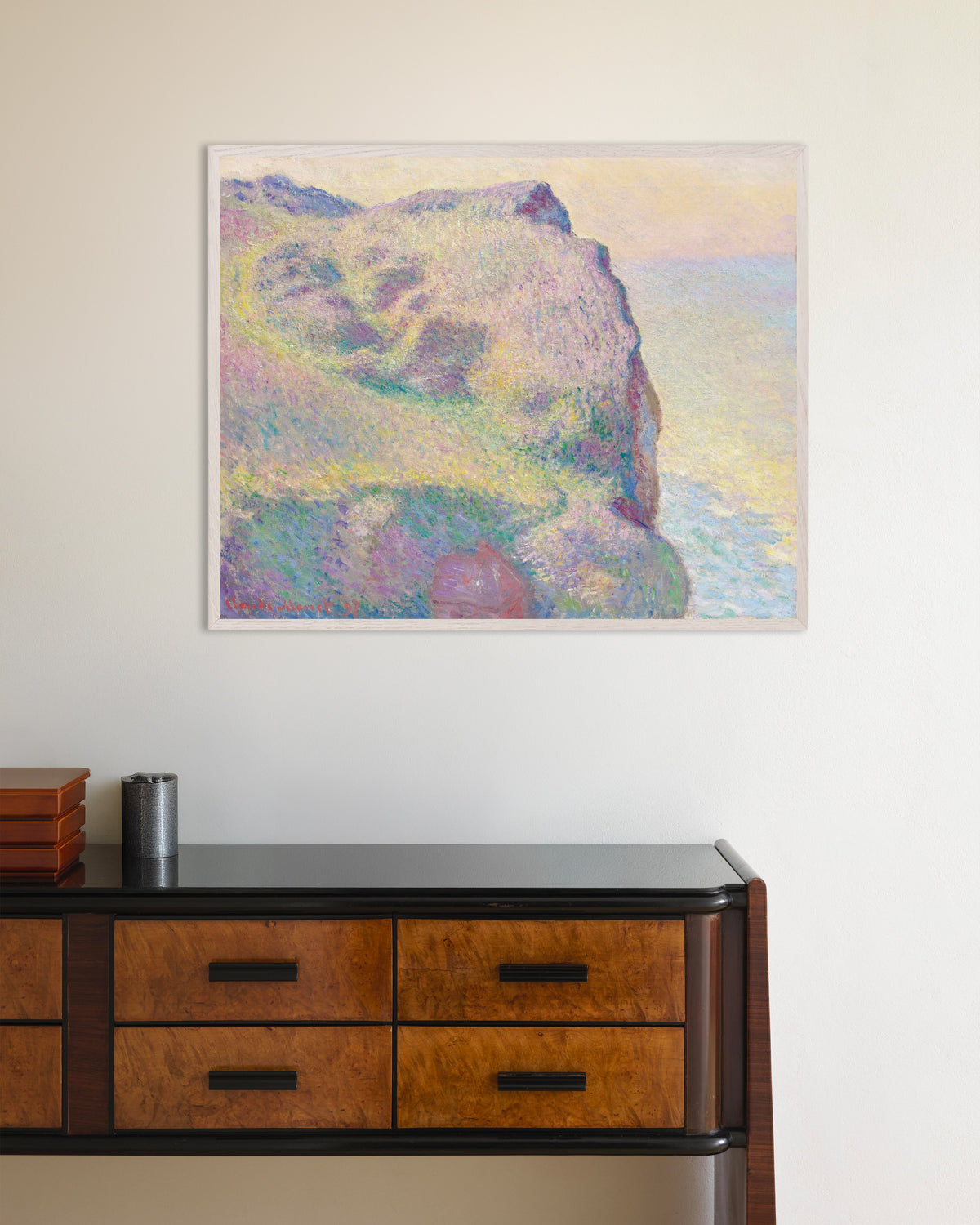 Poster De Pointe du Petit Ailly (1897) van Claude Monet met witte houten lijst