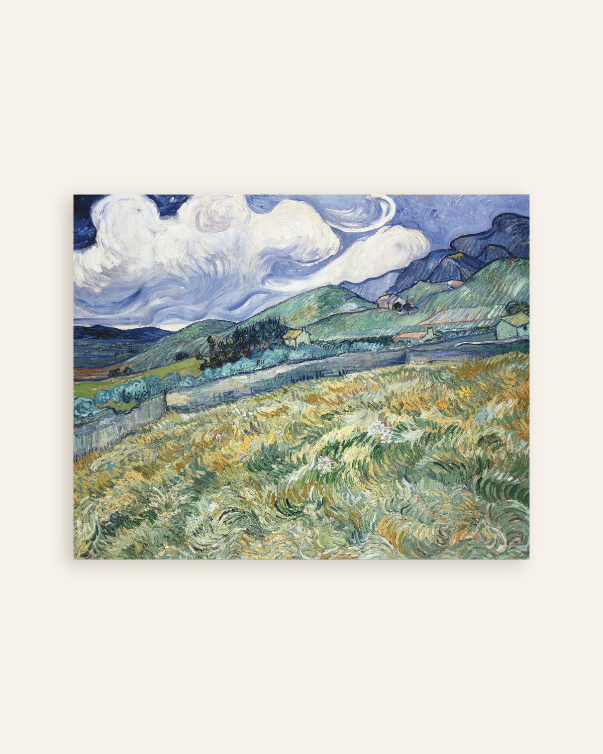 Poster van Landschap bij Saint-Rémy (1889) van Vincent van Gogh, miniatuur