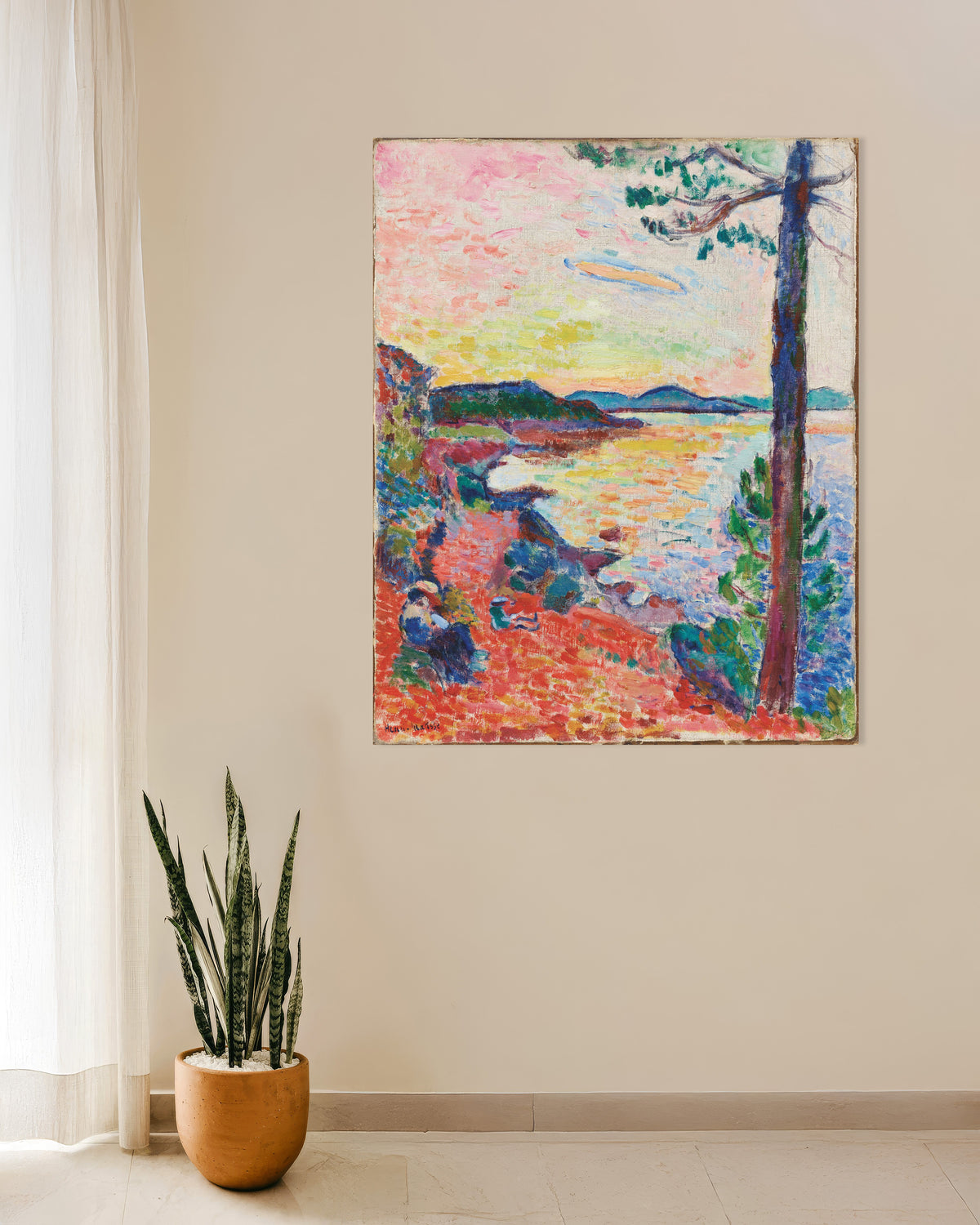 Poster van Le Goûter, De baai van Saint-Tropez (1904) van Henri Matisse