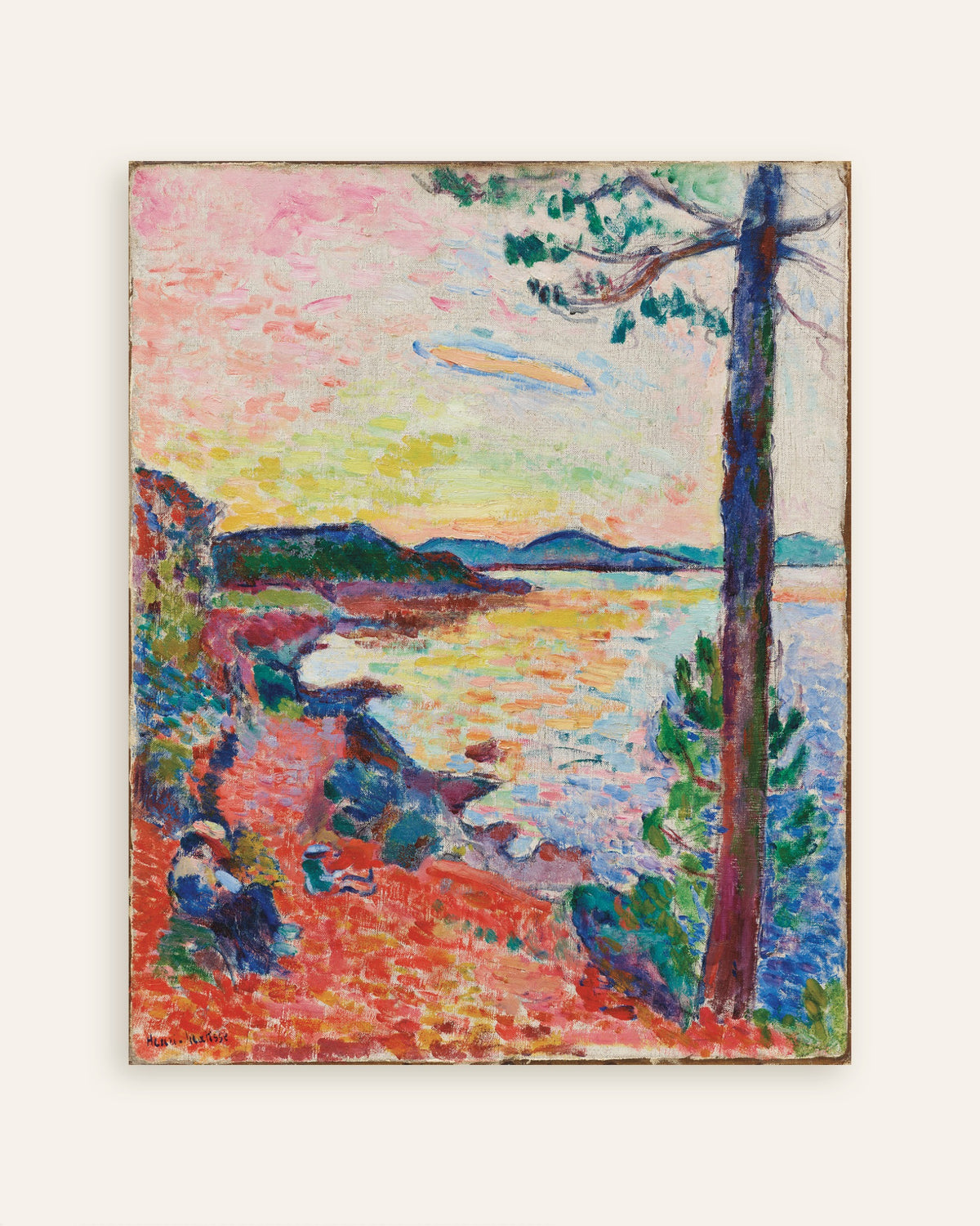 Poster van Le Goûter, De baai van Saint-Tropez (1904) van Henri Matisse, miniatuur
