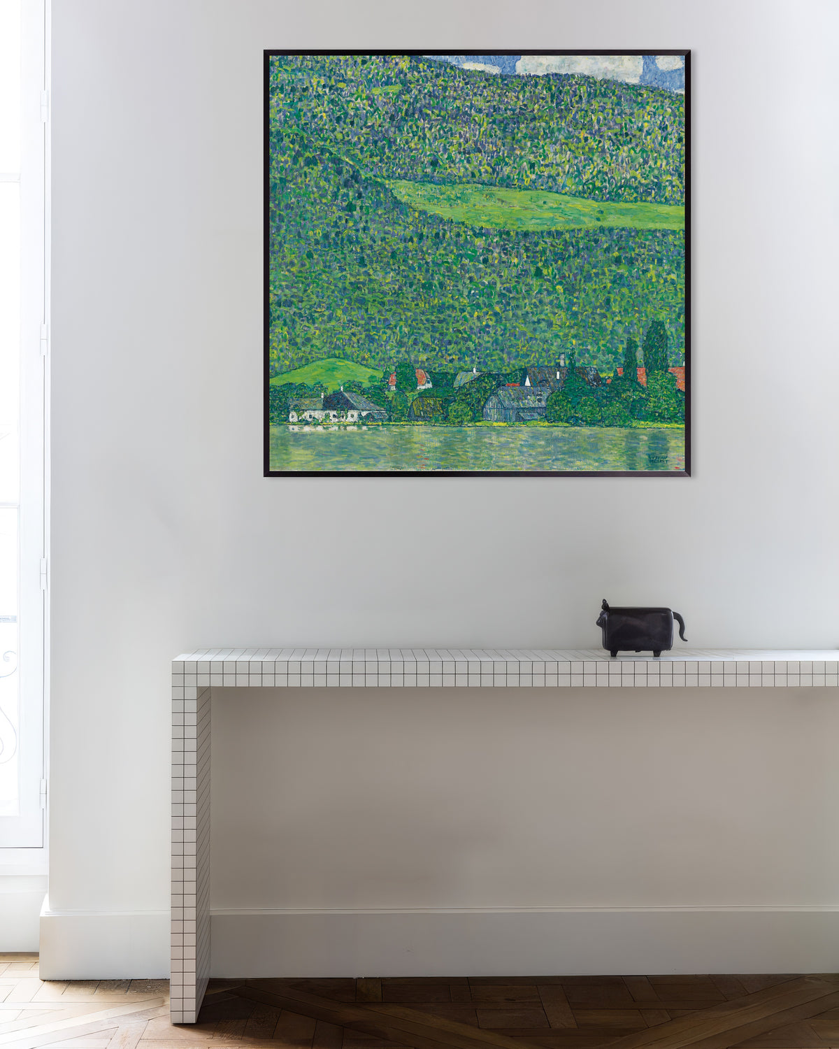 Poster van Litzlberg aan de Attersee (1914–1915) van Gustav Klimt, met metalen lijst