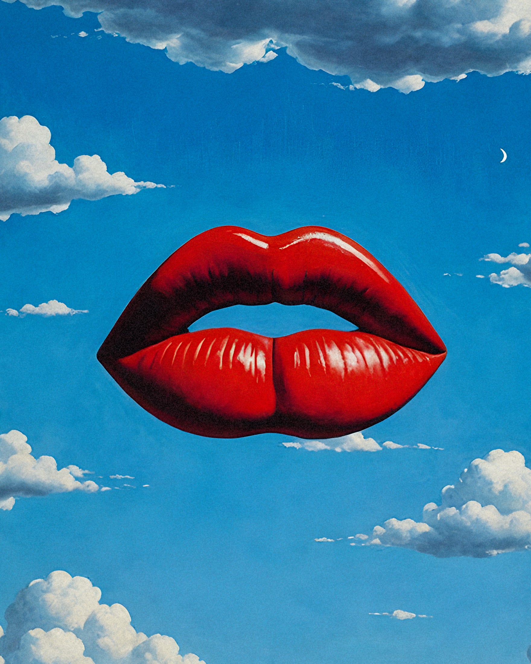 Rode Lippen Poster – Dromerige Surrealisme Kunst