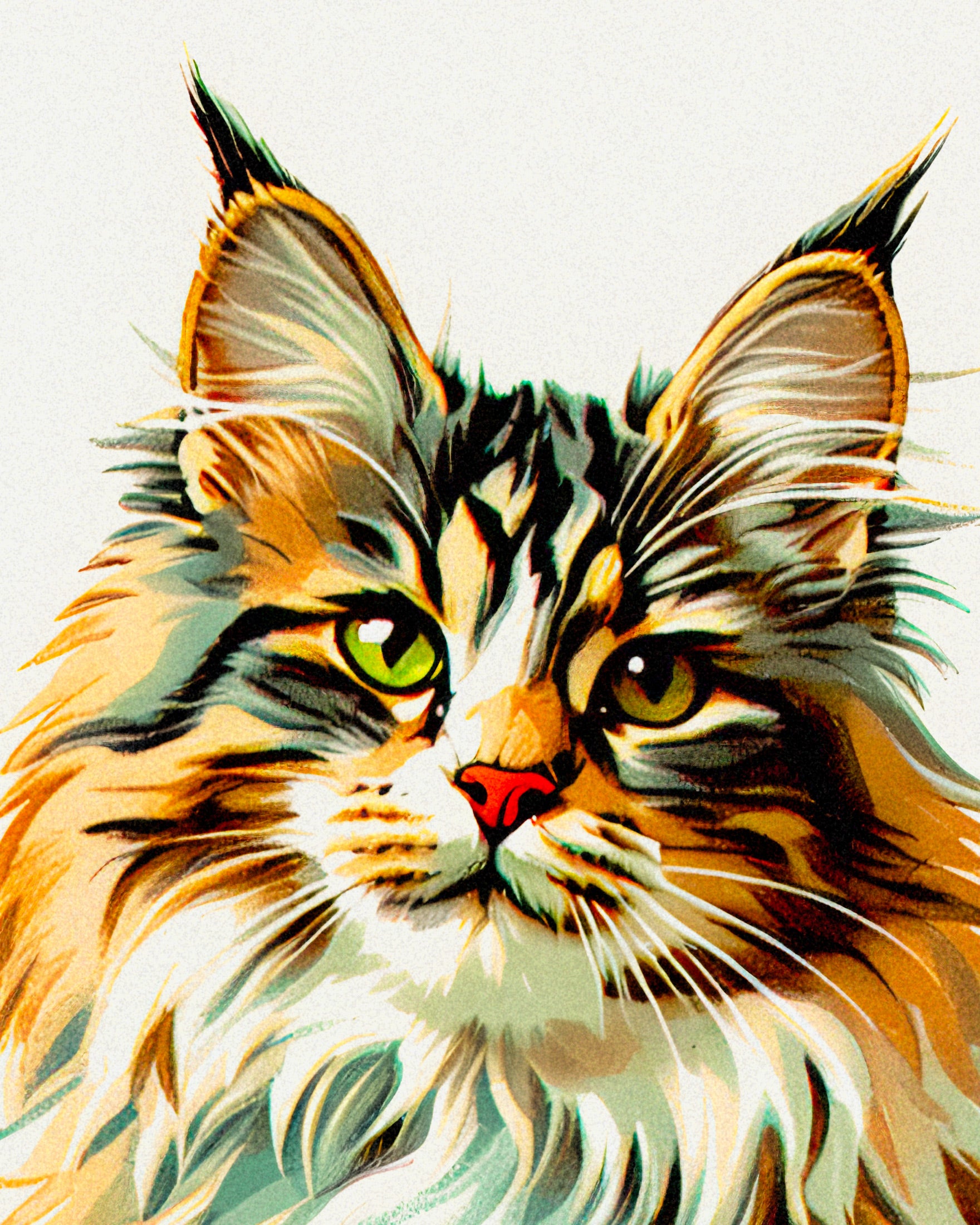 Maine Coon Cat 02 - vintage kunst - Poster