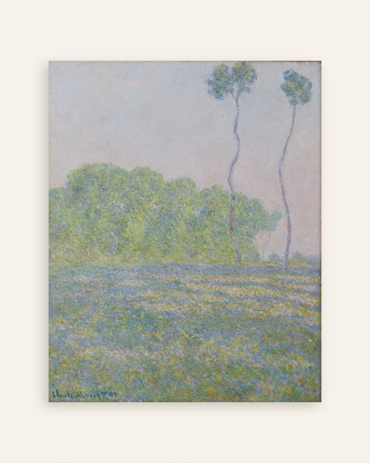 Poster Weide bij Giverny (1894) van Claude Monet, miniatuur