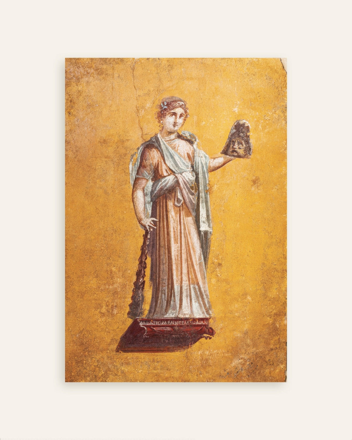 Poster van het fresco van Melpomene, muze van de tragedie, uit Pompeii