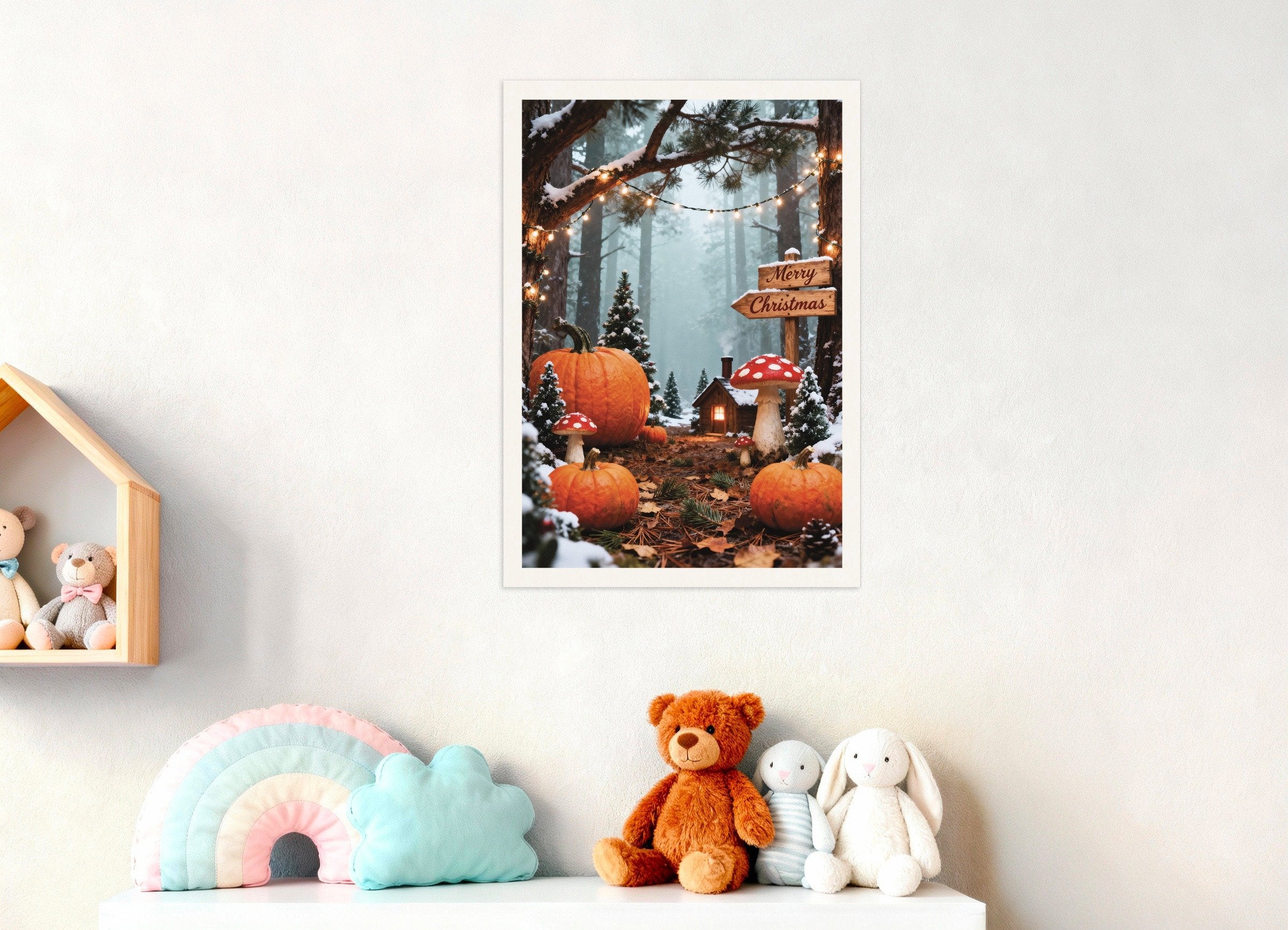 Poster of Merry Christmas forest path poster