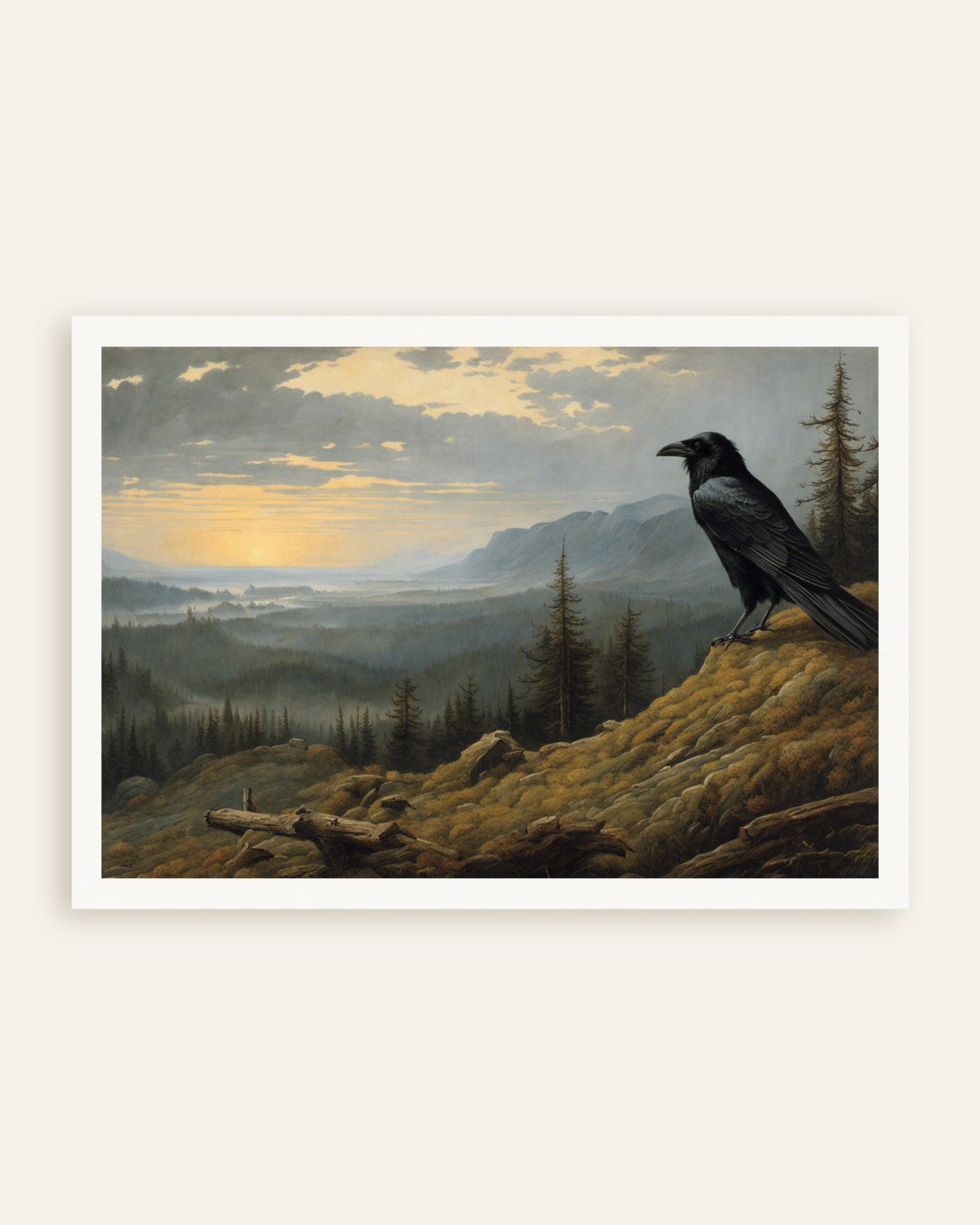 Poster of Mesmerizing landscapes invoking spiritual introspection, a crow - Poster, thumbnail