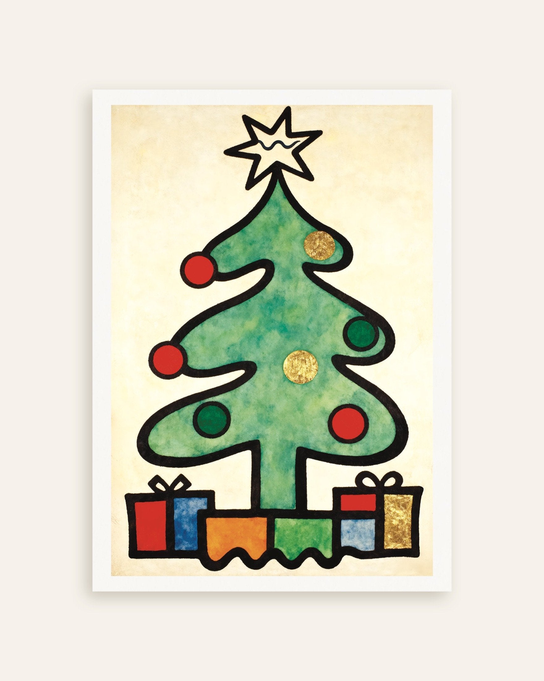 Poster of Modern Christmas tree art print, thumbnail
