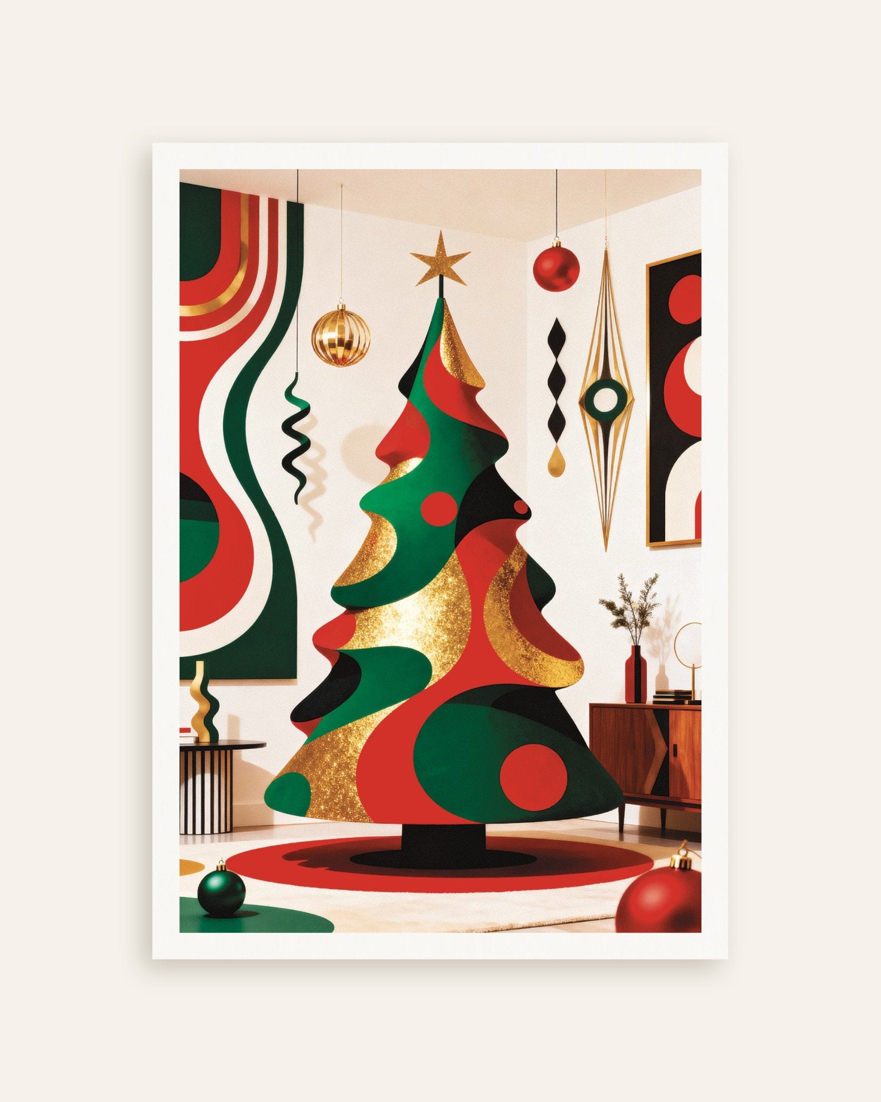 Poster of Modern design Christmas tree poster, thumbnail