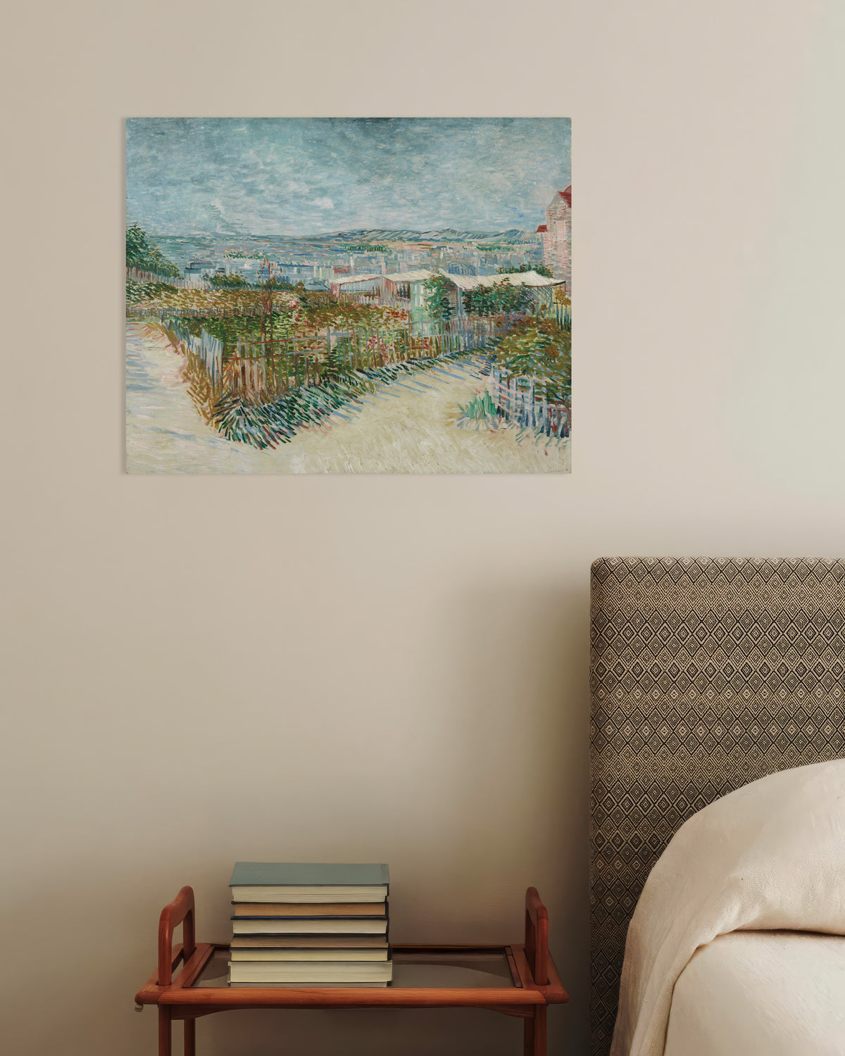 Poster van Montmartre, achter de Moulin de la Galette (1887) van Vincent van Gogh
