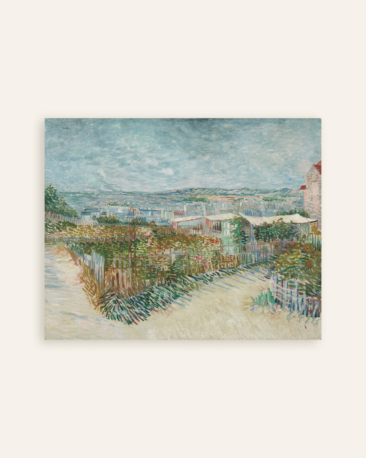 Poster van Montmartre, achter de Moulin de la Galette (1887) van Vincent van Gogh, miniatuur