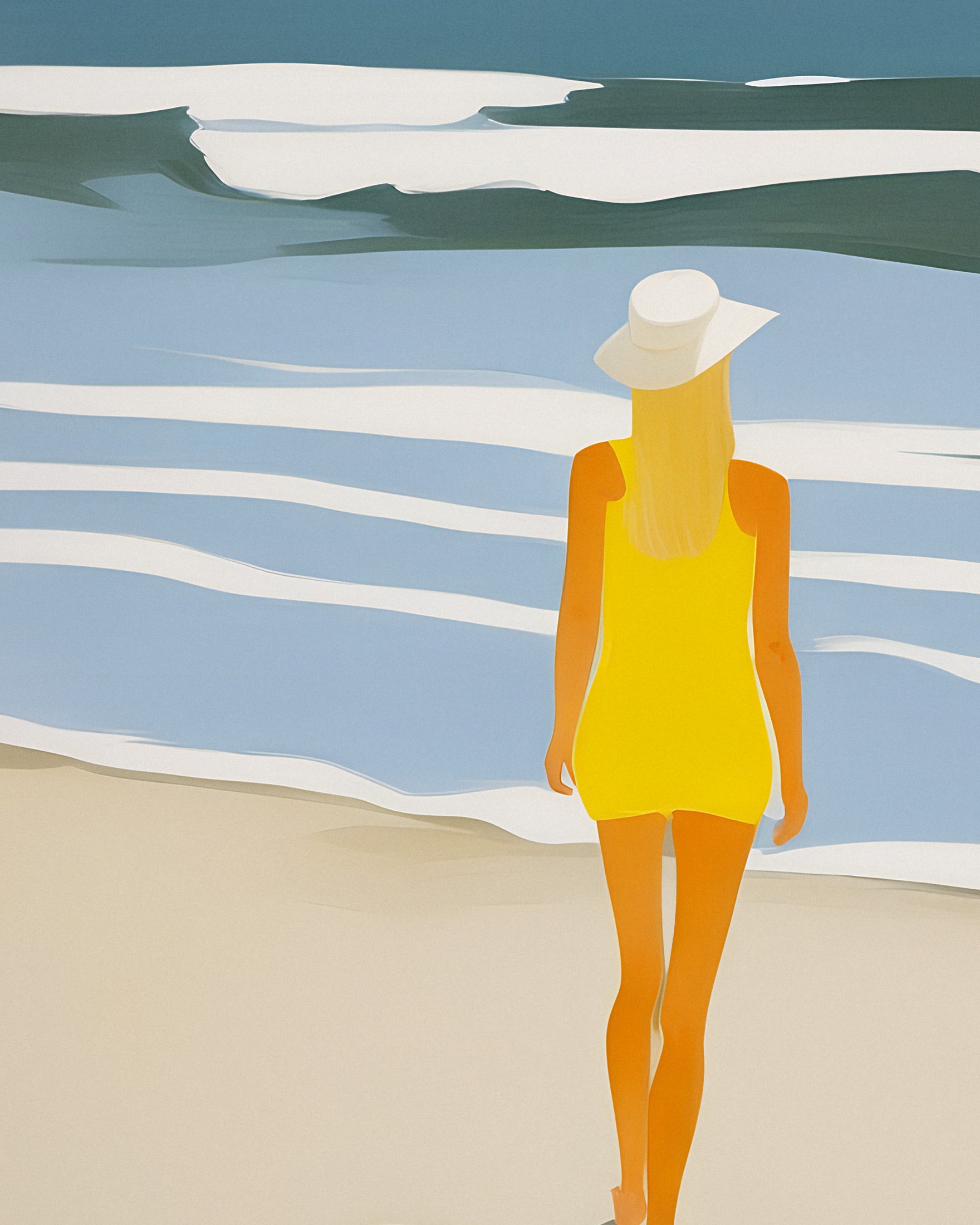 Nastya Beach Portret - Zonnige Gele Kustposter