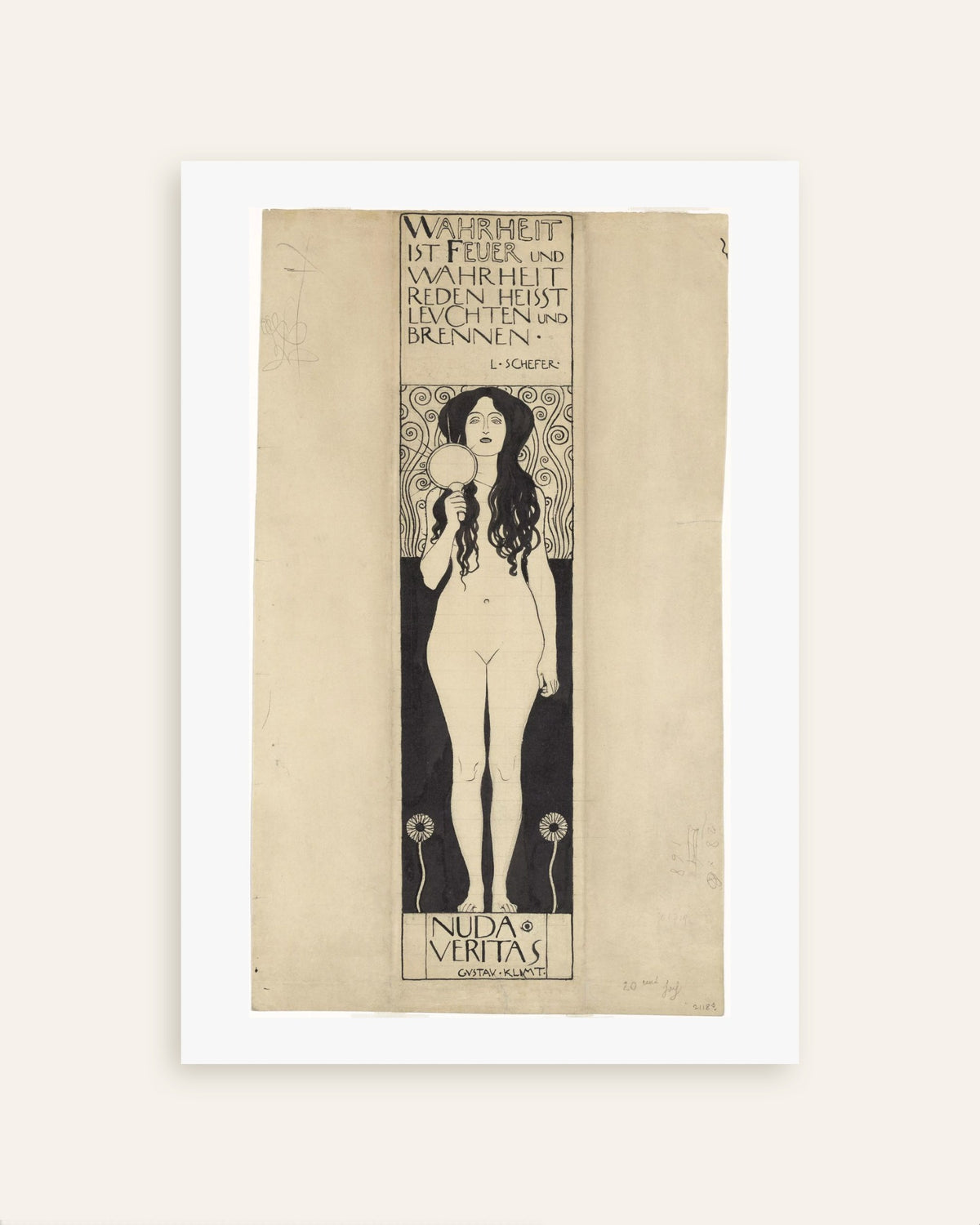 Poster Nuda Veritas (1898) van Gustav Klimt, miniatuur