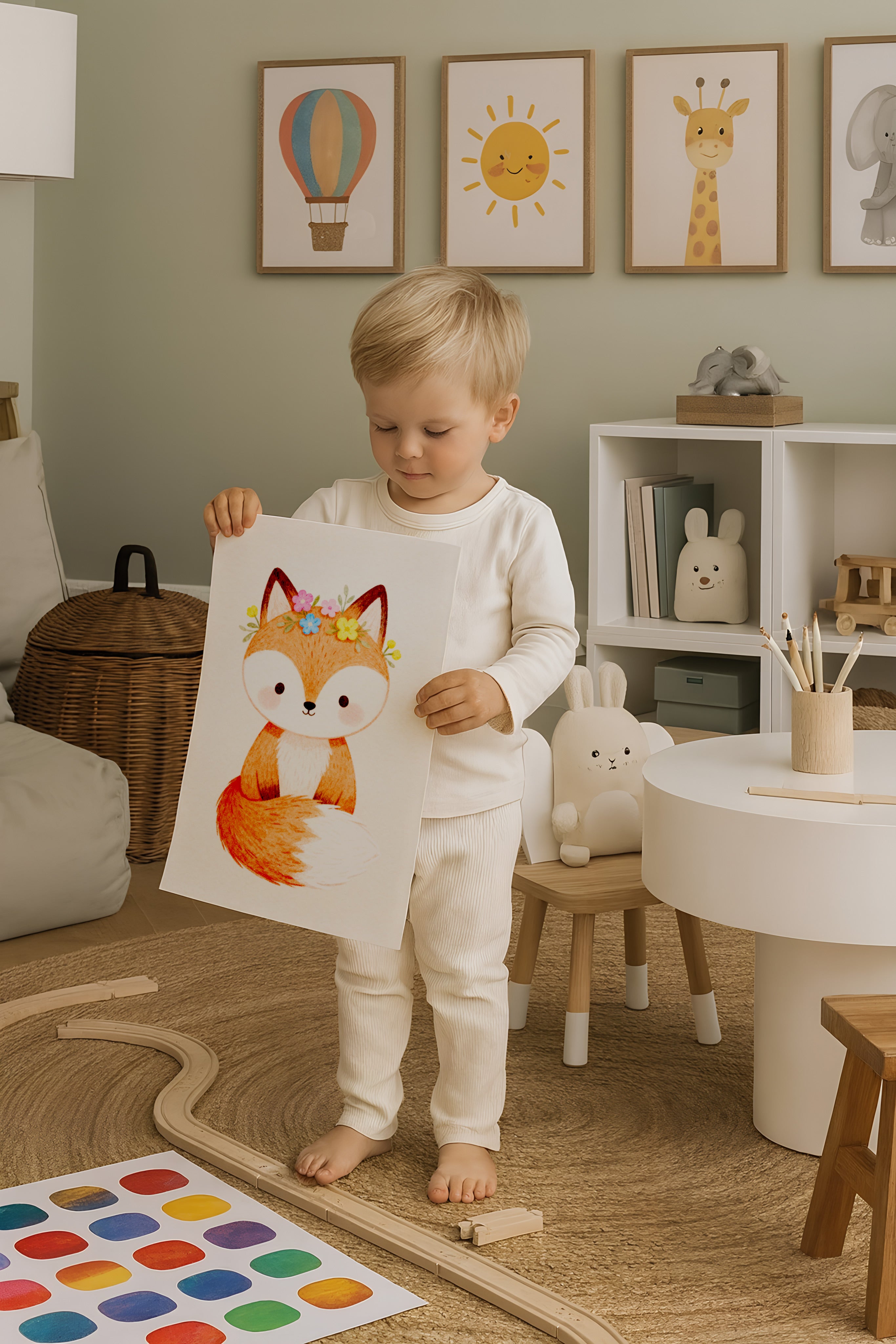 Vos Poster - Bosrijke Kinderkamer Muurdecoratie